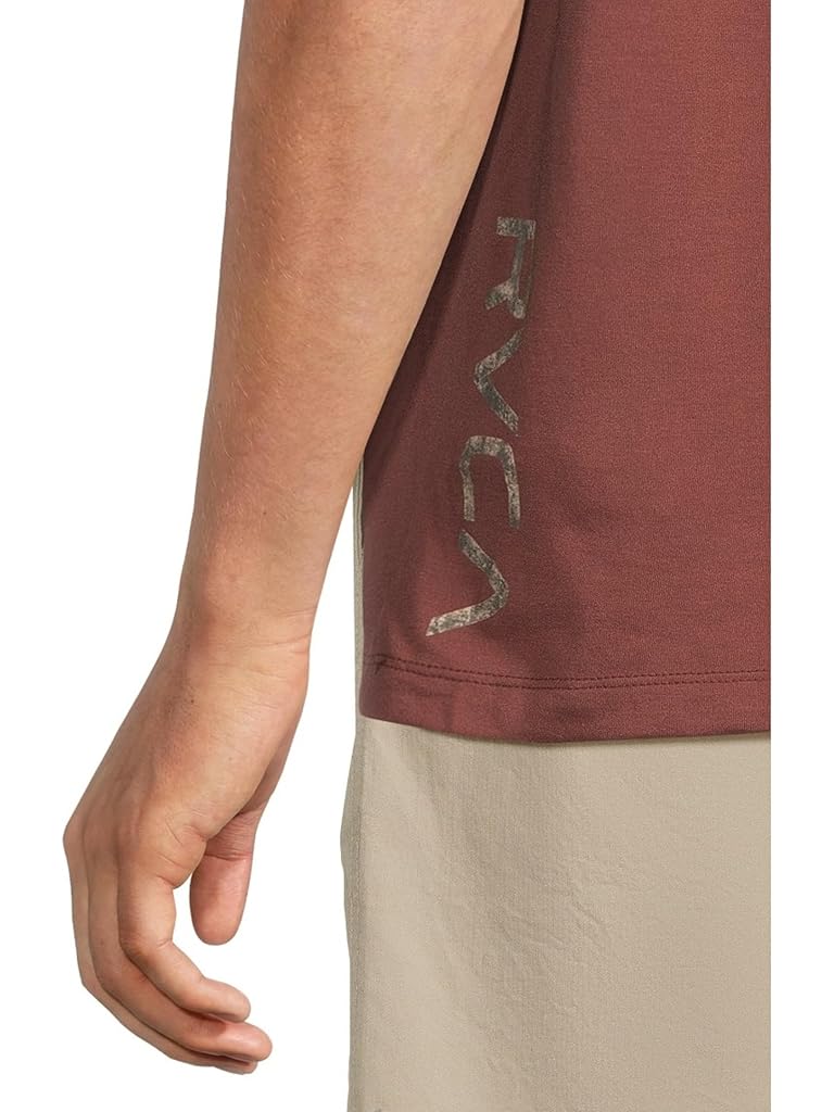 Brown RVCA 2X Short Sleeve Tee