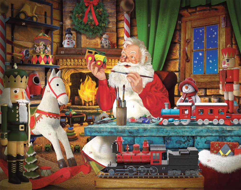 Santa's Toyworks Advent Calendar (Countdown to Christmas) with Holiday Pictures by Vermont Christmas Company