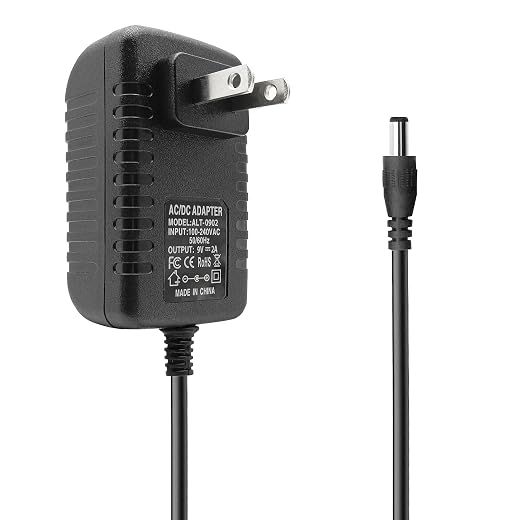AC Adapter 9V 2A Power Supply 110-240V AC to DC 9 Volts 2000mA 1500mA 1000mA 500mA Power Driver 9 Volt Converter Inverter Transformer ac-dc Adapter with 5.5x2.5mm DC Plug
