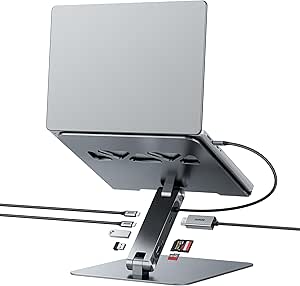 BENFEI Laptop Stand with USB C 7in1 Docking Station,HDMI 4K@60Hz,1*SD 1*Micro SD,100W Power Delivery,10Gbps 1*USB C 3.2 and 2*USB A 3.2 Compatible with MacBook Pro/Air, iPad Pro, XPS, Thinkpad