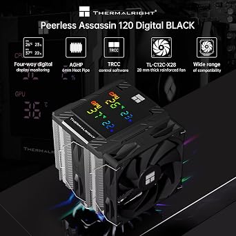 ThermalRight Peerless Assassin 120 Black TL-C12C-X28 V2 Intel-AMD Air Cooler with 120mm Heat Pipe