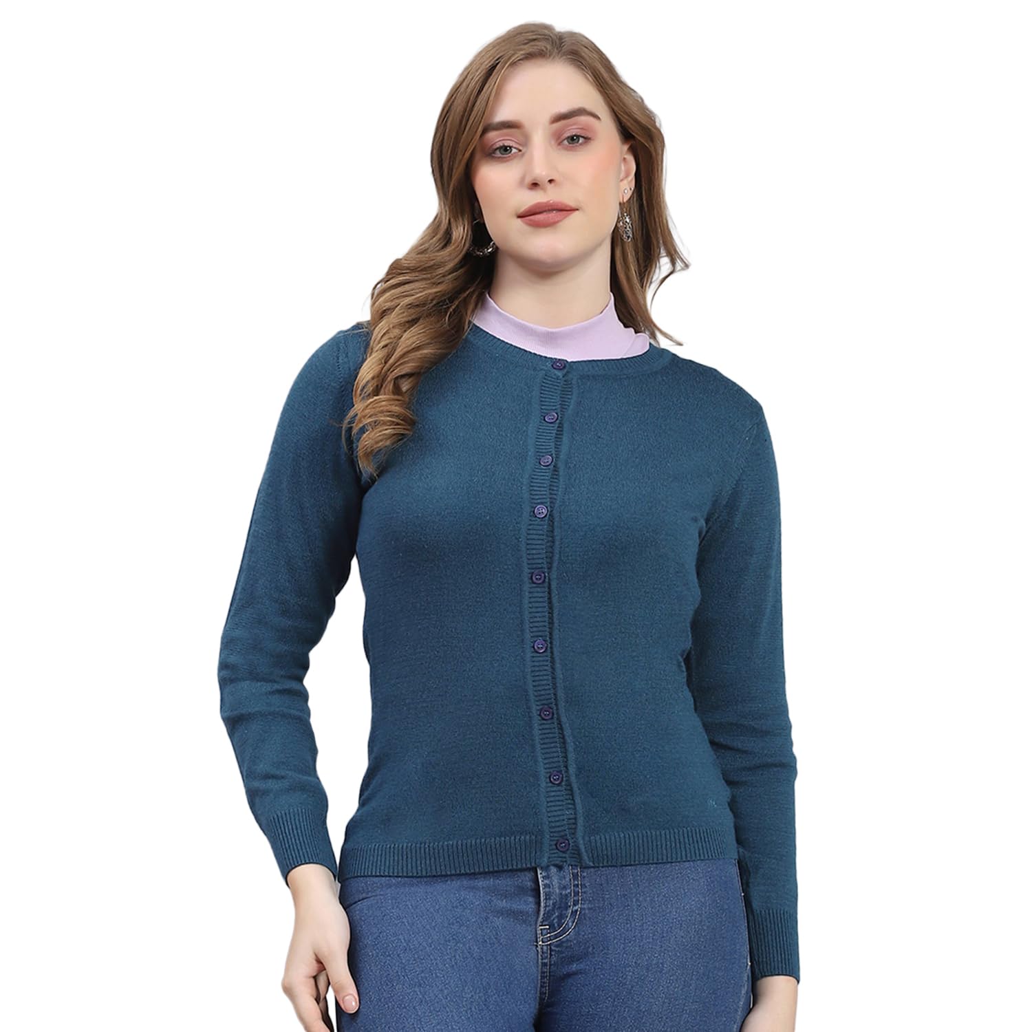 monte carlo Solid Round Neck Cardigan |Winter Sweater for Women | Warm Winter wear for Women's-picture-50