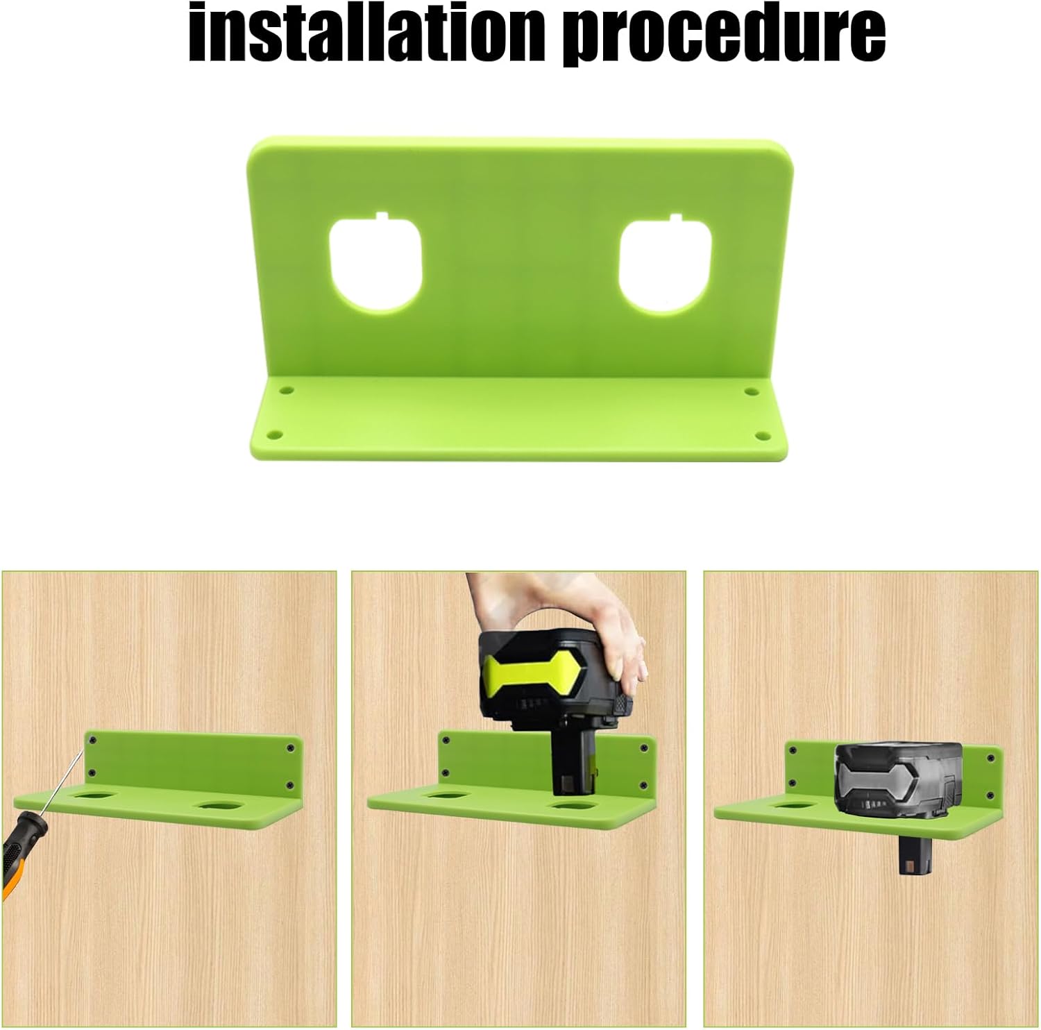Generic 3 Pack Battery Holder for Ryobi ONE+ 18V Batteries Wall Storage Mount – Easy-to-Install Holder, Battery Wall Mount Storage Secures 2 Batteries, Battery Rack for Workshop & Garage Organisation