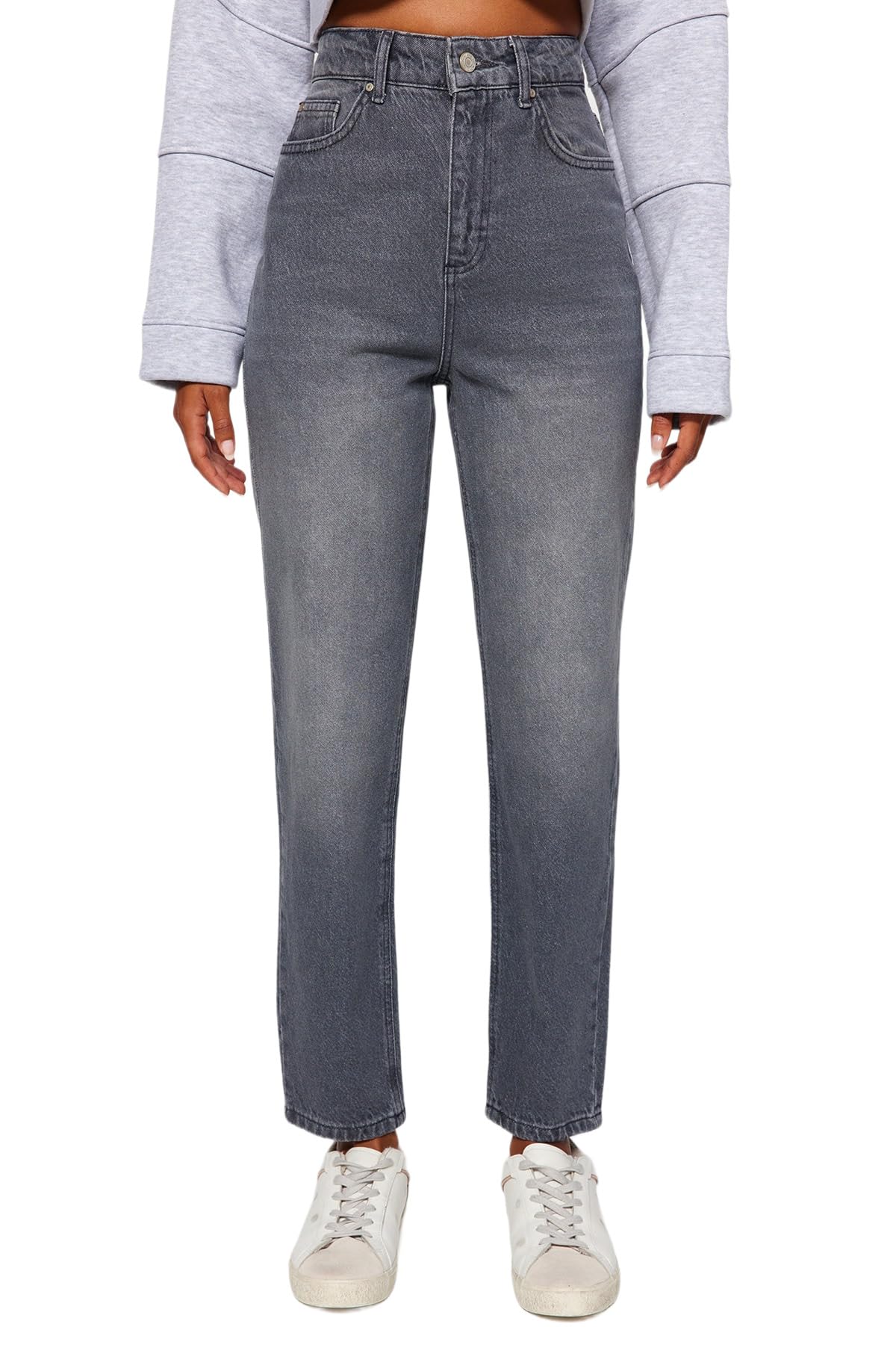 Trendyol Damen Gerade Mama Hohe Taille Jeans – Bild 4