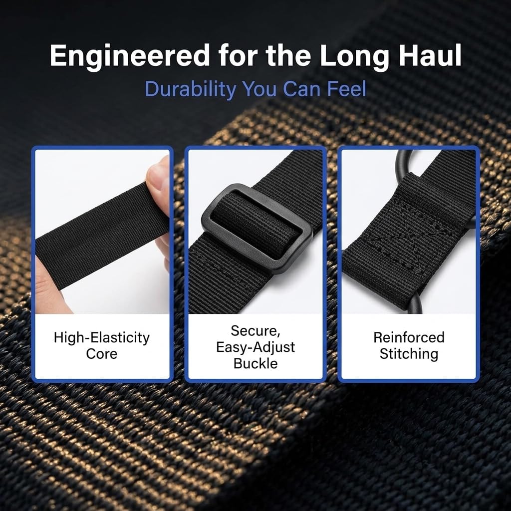 4PCS Adjustable Elastic Luggage Straps, Lightweight & Easy-to-Use Luggage Connector Straps, Securely Fasten Bags to Suitcases for Effortless Travel