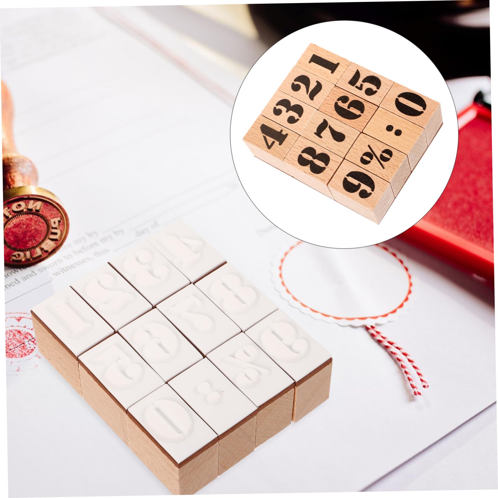 SEWACC 5sätze Holzstempel Multifunktionale Zahlenstempel Für Scrapbooking Journaling Vintage Design Für Karten Handwerk Persönliche Projekte Praktische Und Langlebige Stempel Für
