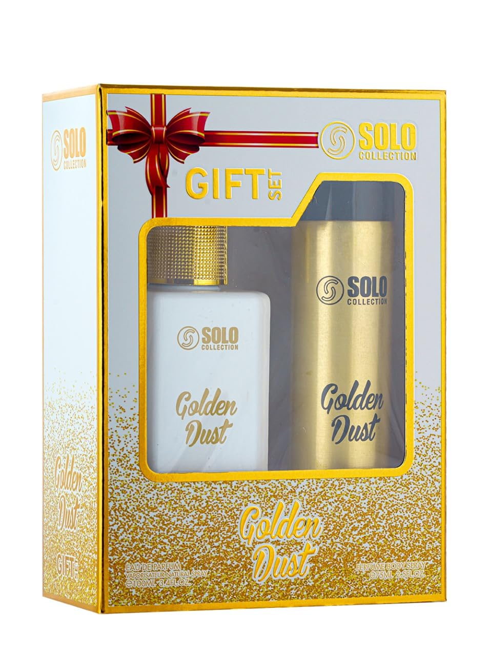 Solo Collection Golden Dust 100ml Eau De Perfume Set Unisex, 75ml Body Spray Gifts Set-image-30