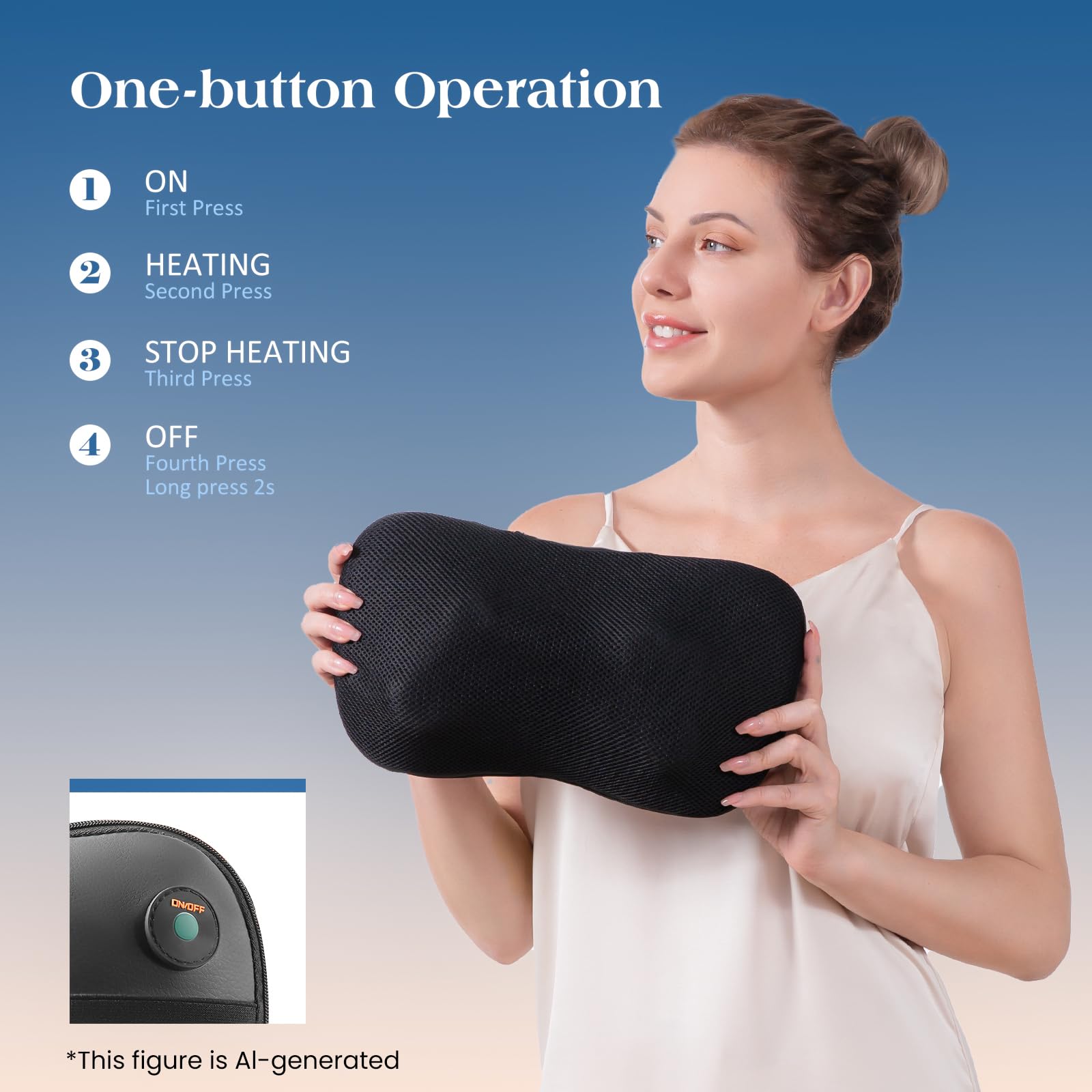 Coussin de Massage Shiatsu cou Épaule dos Masseur Électrique avec Fonction de Chauffage et Masseur de Pétrissage des Tissus Rotatif 3D pour la Relaxation de la Taille à la Maison et au Bureau