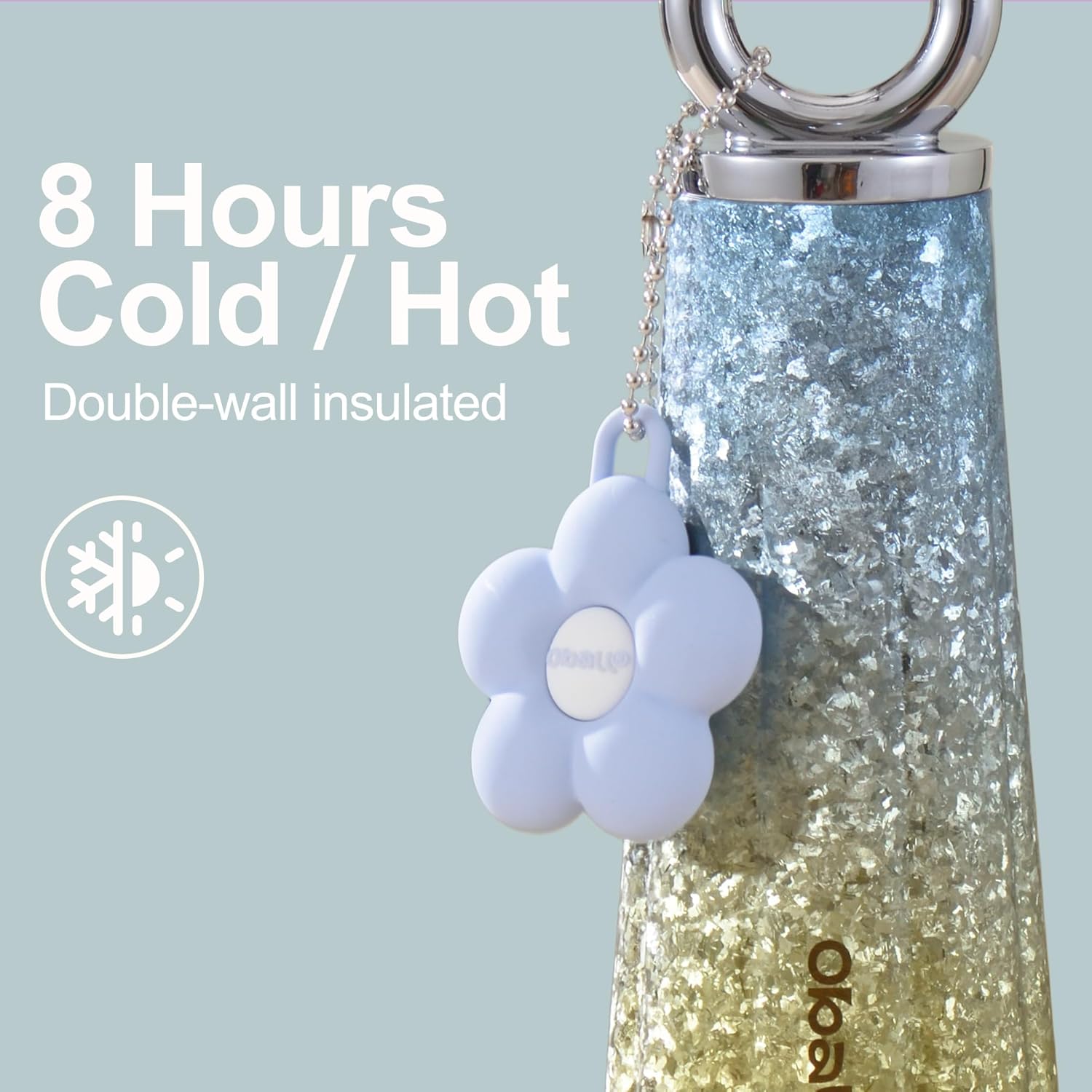 Oball Insulated Titanium Water Bottle, Flavor Neutrality Insulated Bottle with Carrying Handle, 17 Oz, Lightweight Water Bottle Hypoallergenic, Cup Holder Friendly(Blue & Yellow) - Image 6