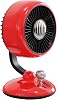 Juo Q3 120° Salınımlı 3 Kademeli LED Işıklı Şarjlı Masaüstü Fan Vantilatör Retro Kırmızı