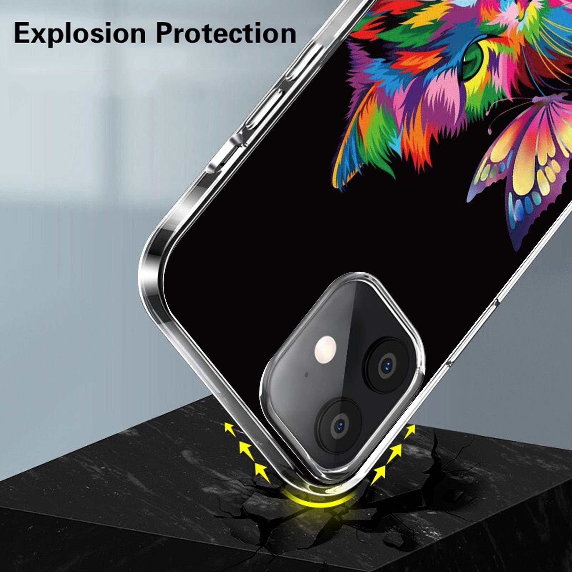 Custodia Trasparente Per Huawei P30 Lite – Silicone TPU Morbido Antiurto Con Design Gatto E Farfalla – Sottile E Antigraffio