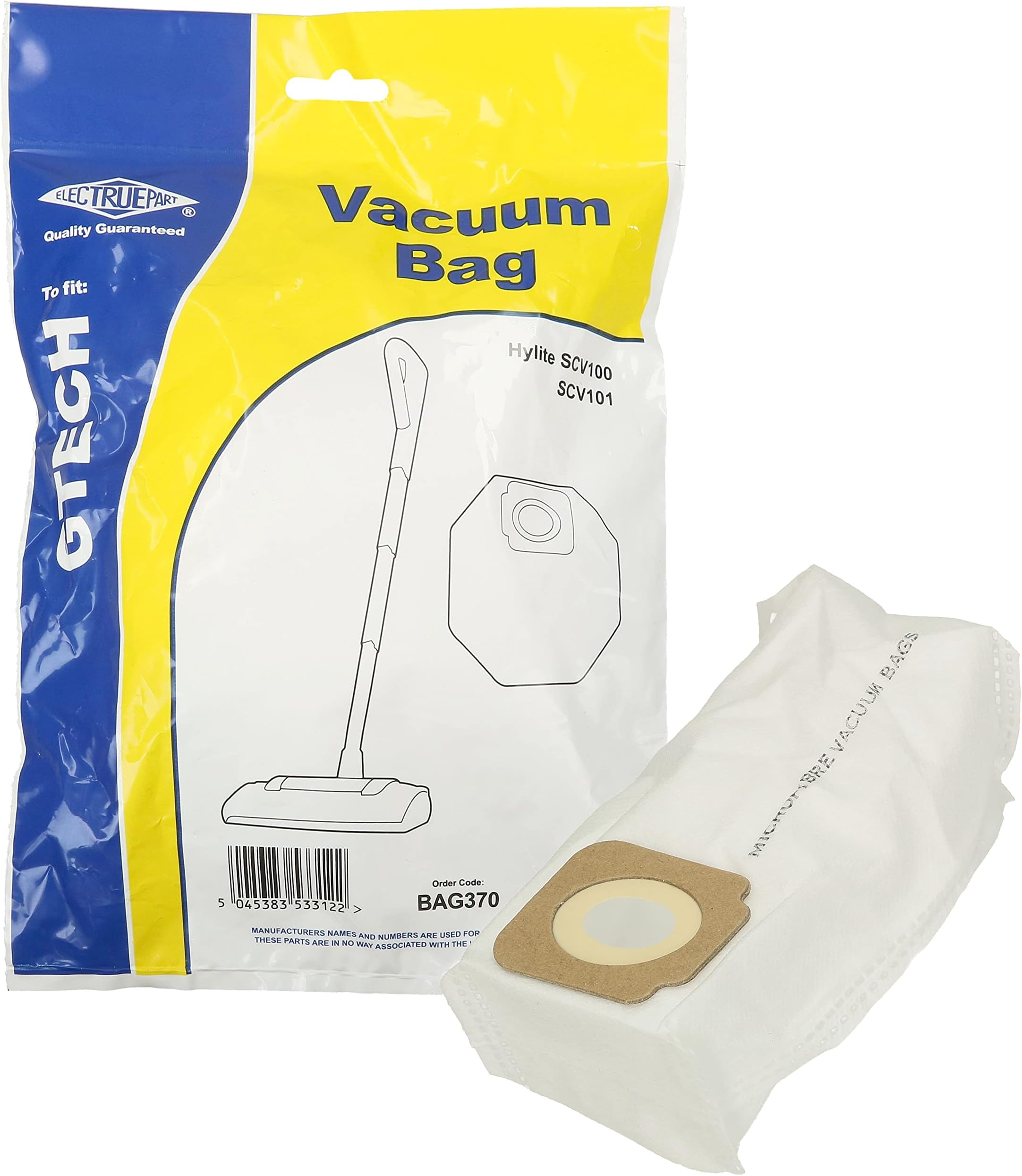 Gtech Vacuum Cleaner HyLite SCV100 Filter-Flo Synthetic Dust Bags