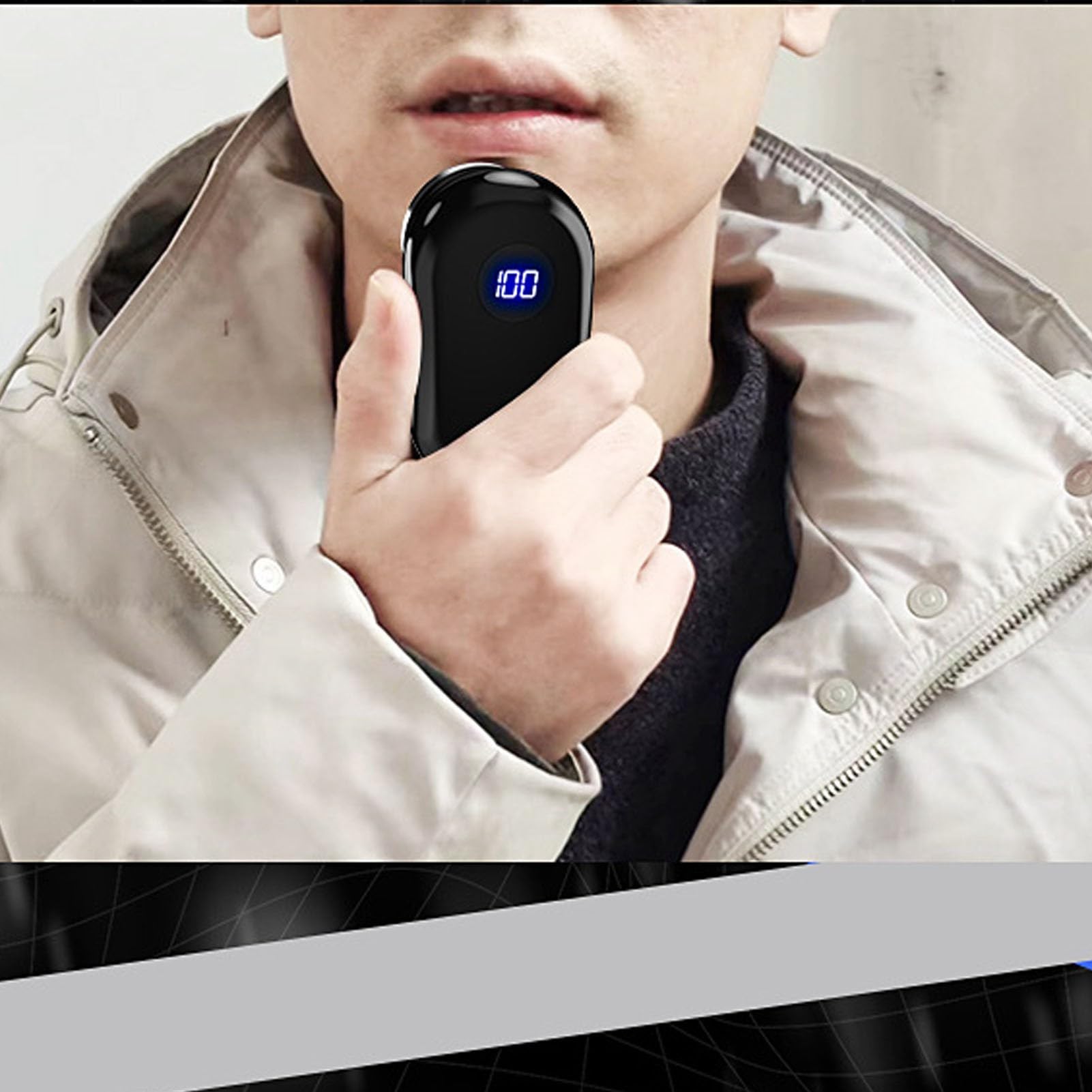 TANIQIACA Electric Mini Beard Trimmer for Men, USB Rechargeable, Portable Travel Pocket Size, Ideal for Face Mustache Stubble Body Grooming, Includes Brush and Charging Cable, Black