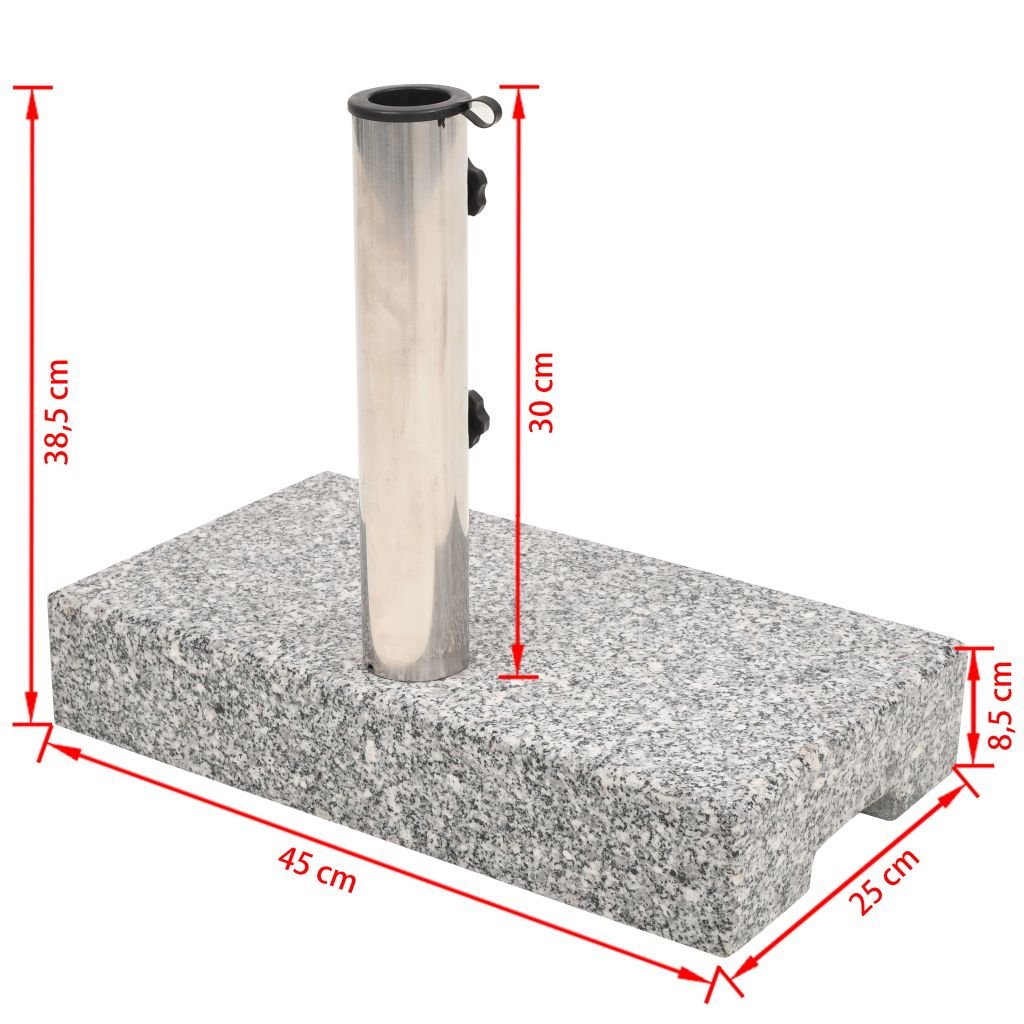 Socle de Parasol Granite rectangulaire 25 kg,Pied De Parasol,Pied De Parasol Lourd,Pied De Parasol sur roulettes