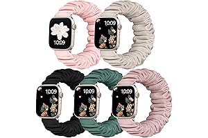 Accessorize Your Apple Watch with Vibrant Scrunchie Straps: Adorve 5-Pack for a...
