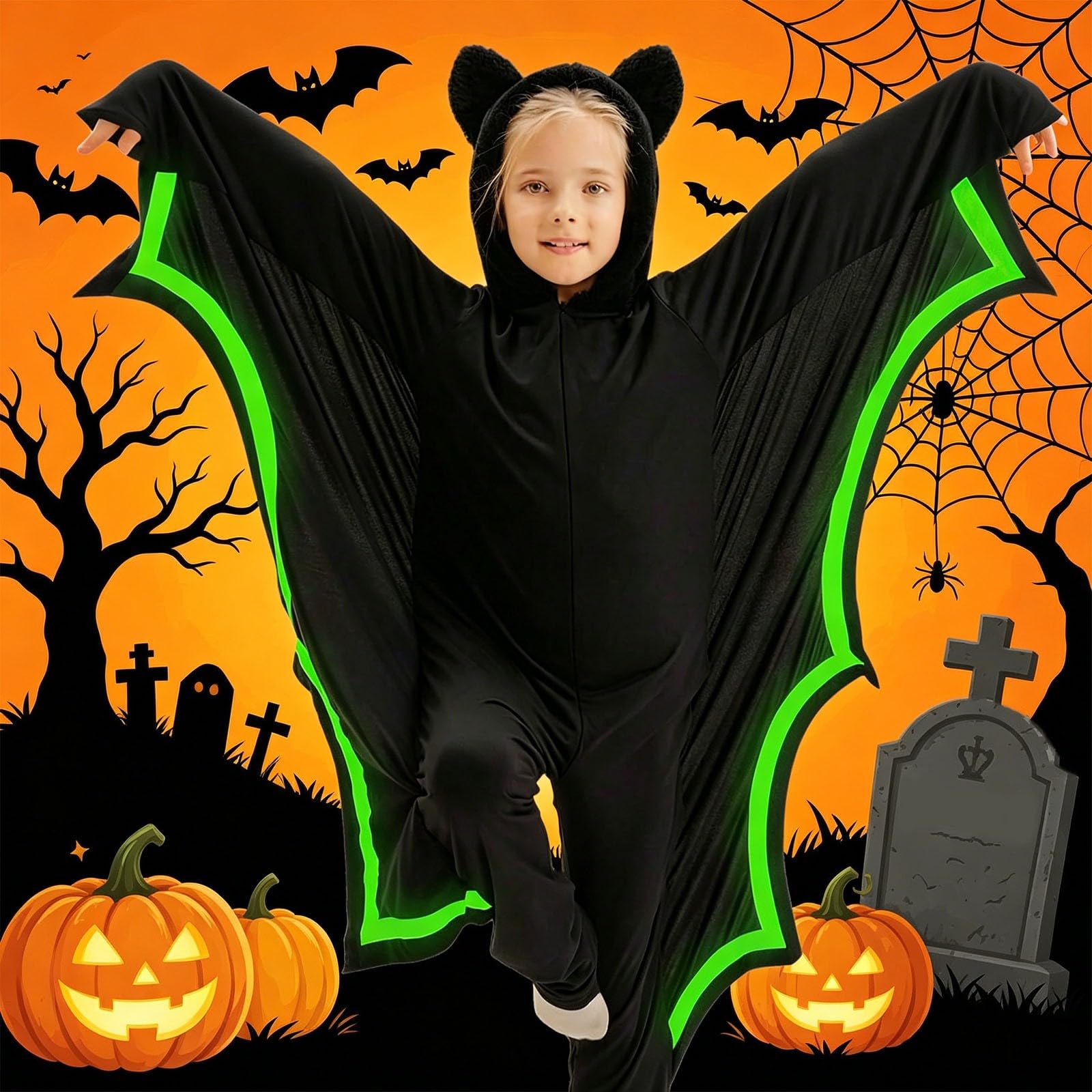 Generisch Combinaison d'Halloween avec effet lumineux pour les fêtes costumées