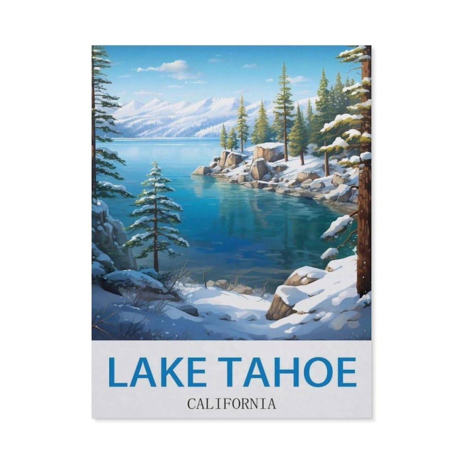 BEAYODKP DIY 5D Diamond Painting Kits，Lake Tahoe California，Diamond Painting for Beginner Adults Rhinestone Numbered Diamond Arts Home Wall Decor（50 x 60 cm/19.68 x 23.62 inches）-CJ63