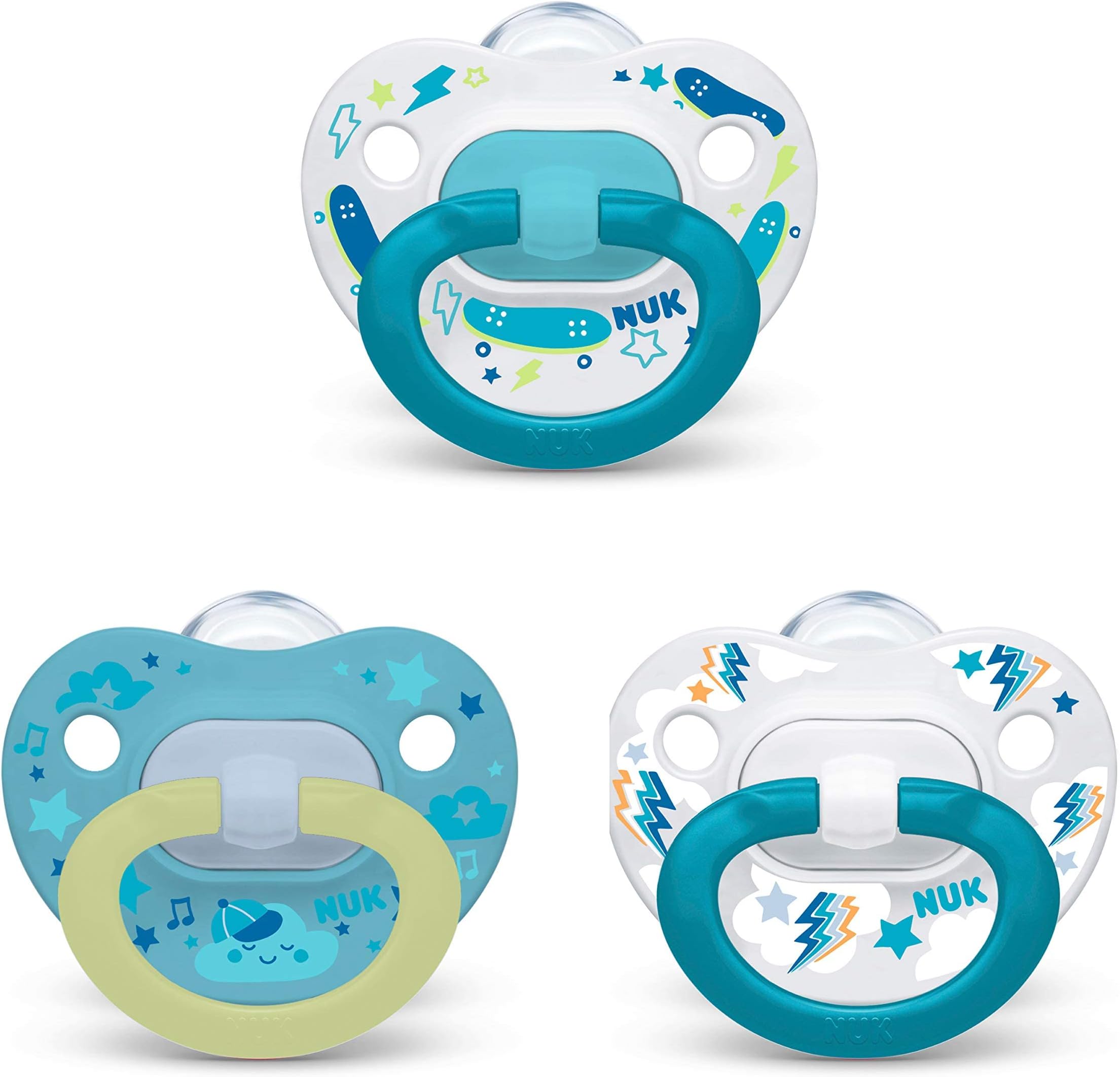 NUK Orthodontic Pacifier Value Pack, Boy, 618 Months, 3