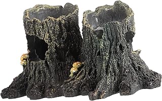 Mipcase Lagarto Se Escondendo Da Toca Decoração De Réptil Decoração De Paisagem De Aquário Decoração De Aquário De Resina Log Ornamento De Aquário Buraco De Árvore Paisagem Paisagem De