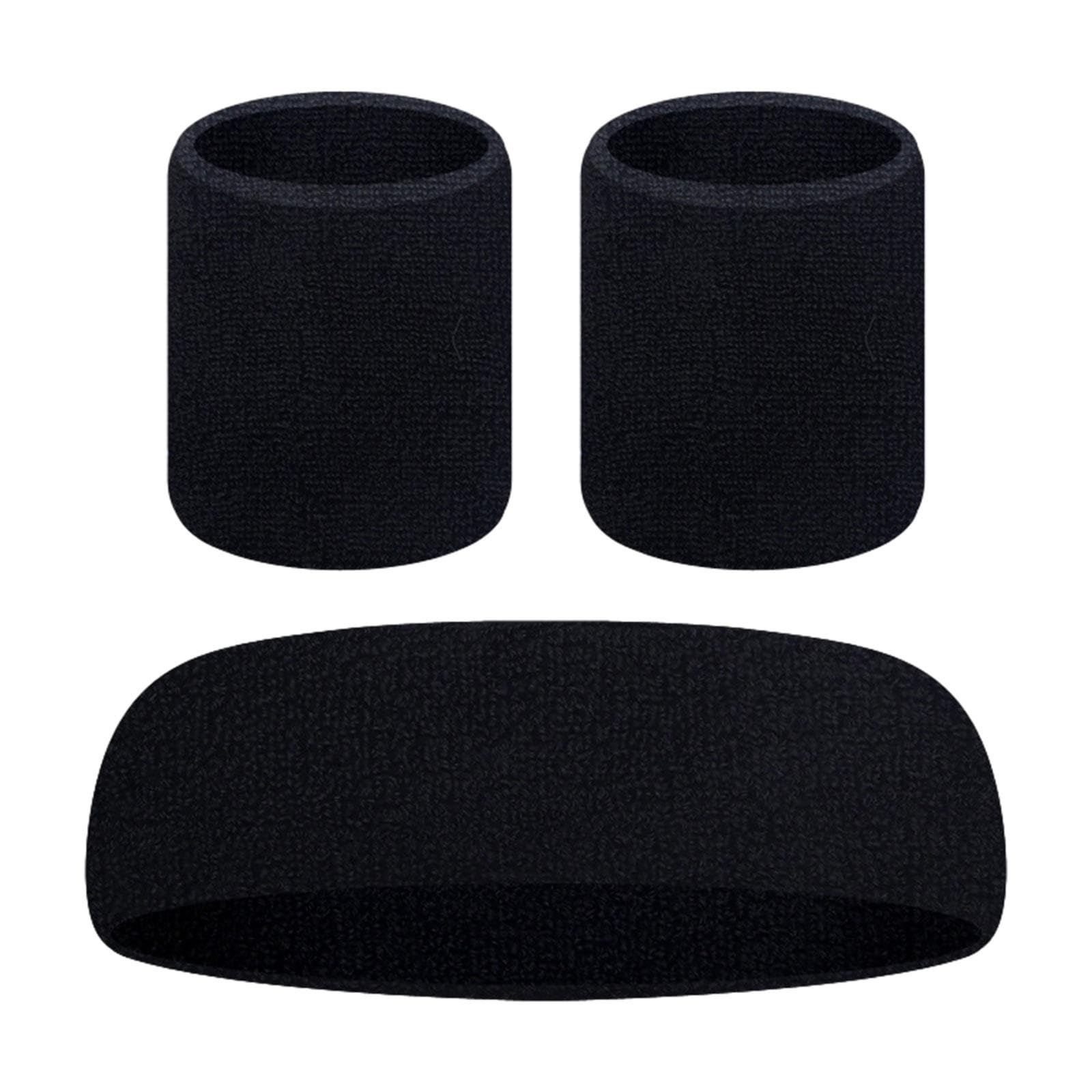 3 Piezas Cinta Deportiva con Muñequeras Diadema para Entrenamiento Banda Antisudor Muñequera Elástica Ajustable Poliéster Transpirable Y Ligero Adecua