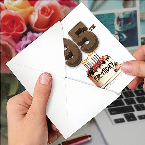 Miniatura 10 de NobleWorks Tarjeta de felicitación de cumpleaños 95 con sobre de 5 x 7 pulgadas (1 tarjeta) número pastel 95 C10113MBG