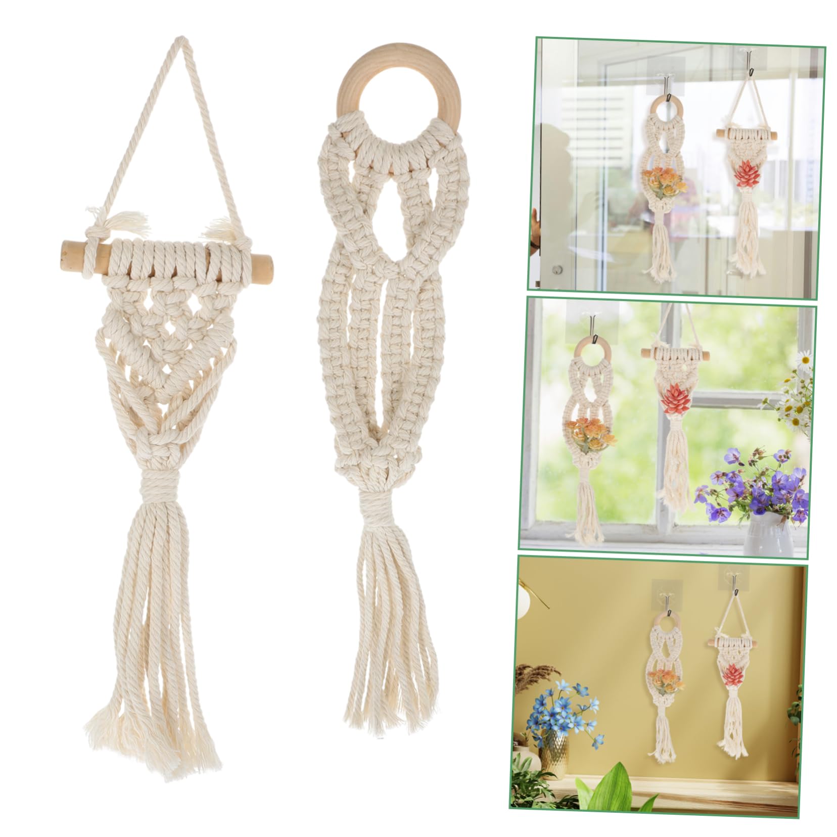 Yardwe 8pezzi Appendiabiti Macramè Per Sospensione Per Fioriere Boho Per Ed e Domestici