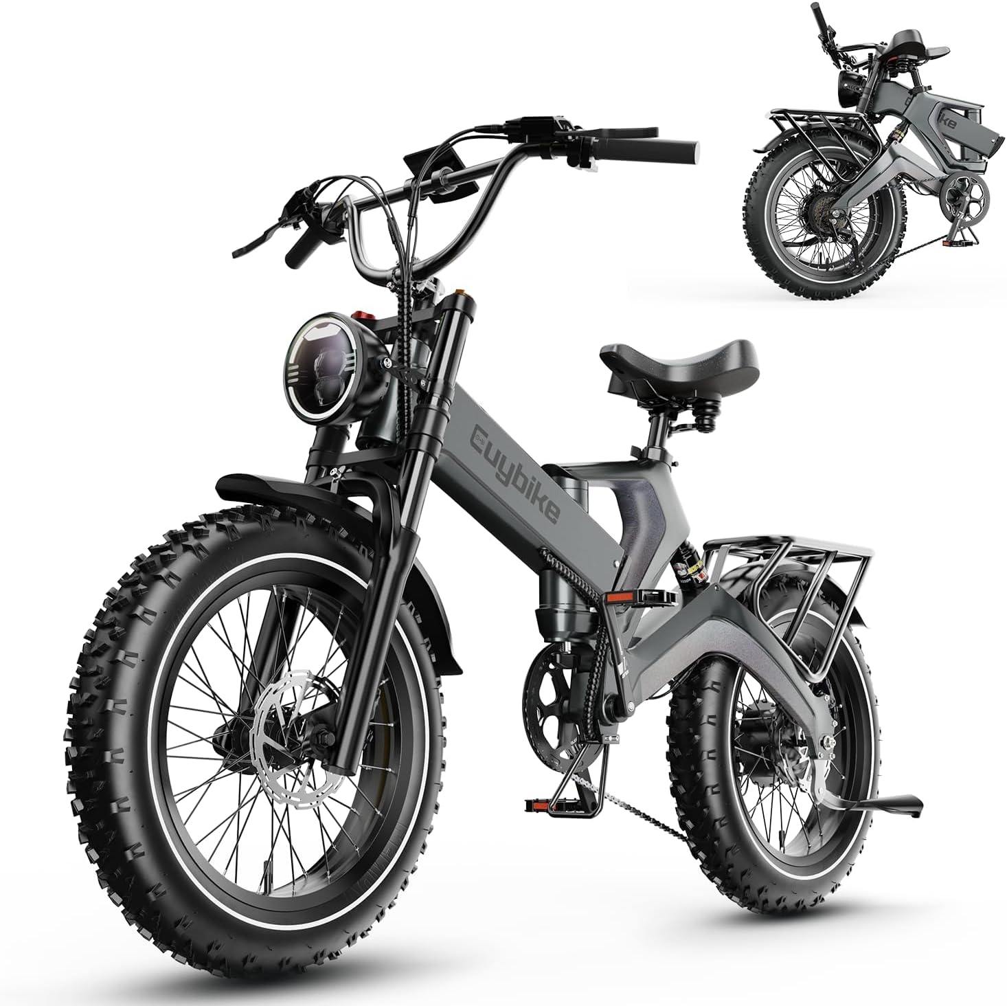 3000W/2000W Peak Dual Motor/Single Motor Foldable Electric Bike for Adults, 52V 30Ah Removable Battery, 35 MPH & 120 Miles, 20"x4.0" Fat Tire Mountain Bicycle, Magnesium Alloy Frame Dirt Ebike