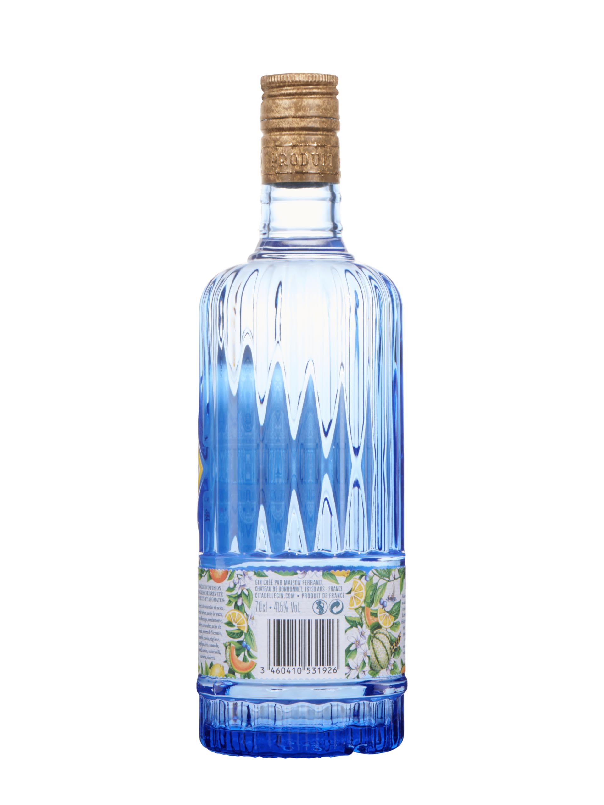 CITADELLE - Jardin D'Eté - Gin - Origine : France/poitou-Charente - 41,5% Alcool - 22 botaniques (Melon, Yuzu, Citron...) - A déguster en cocktail - 70 cl - 2
