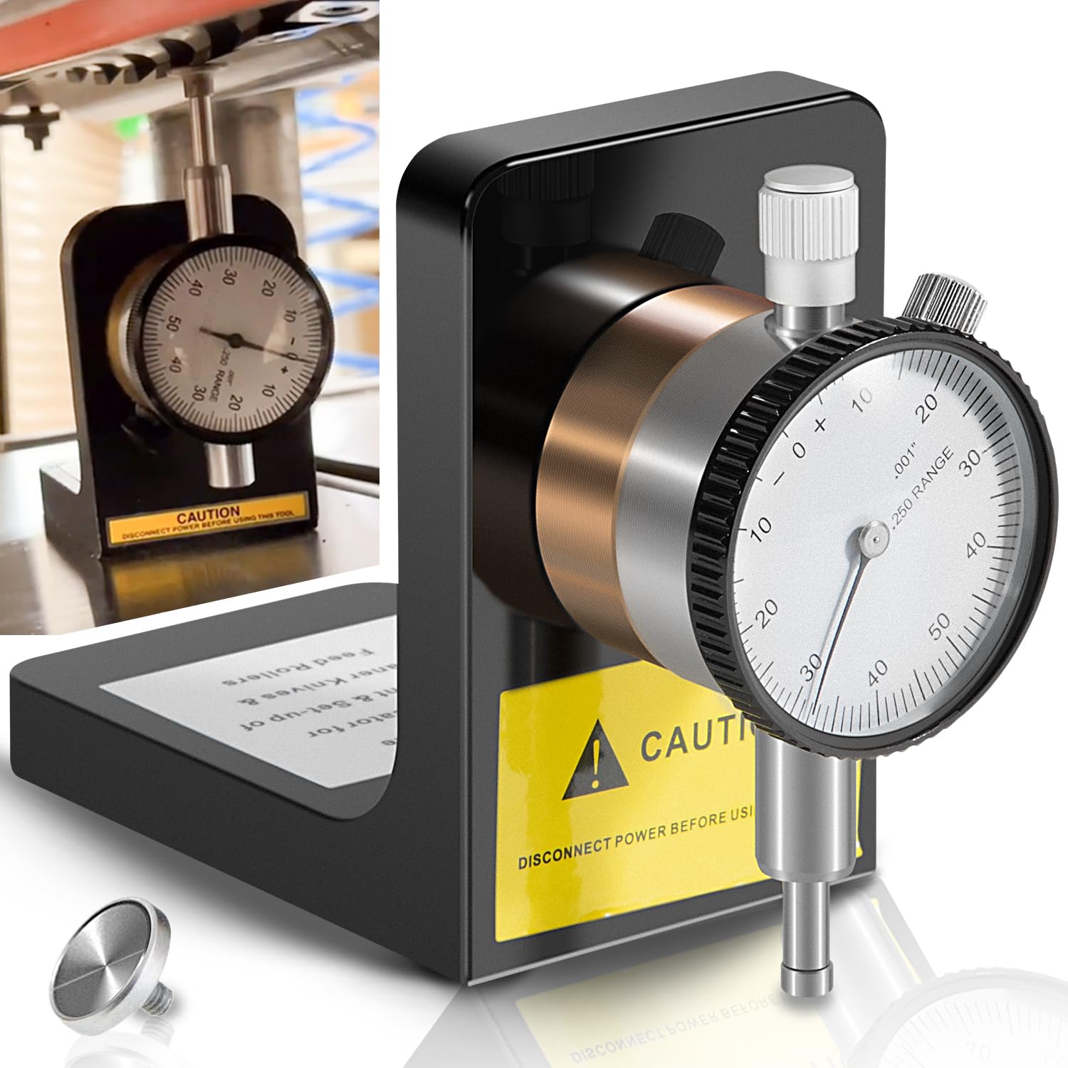 W1218A Planers Dial Indicator 360 Degree Durable Powerful Magnetic Base for Planers Jointers Woodworking Set Up Easy Height Gauges Accurate ±.001-Inch, Replace for W1218A-image-27