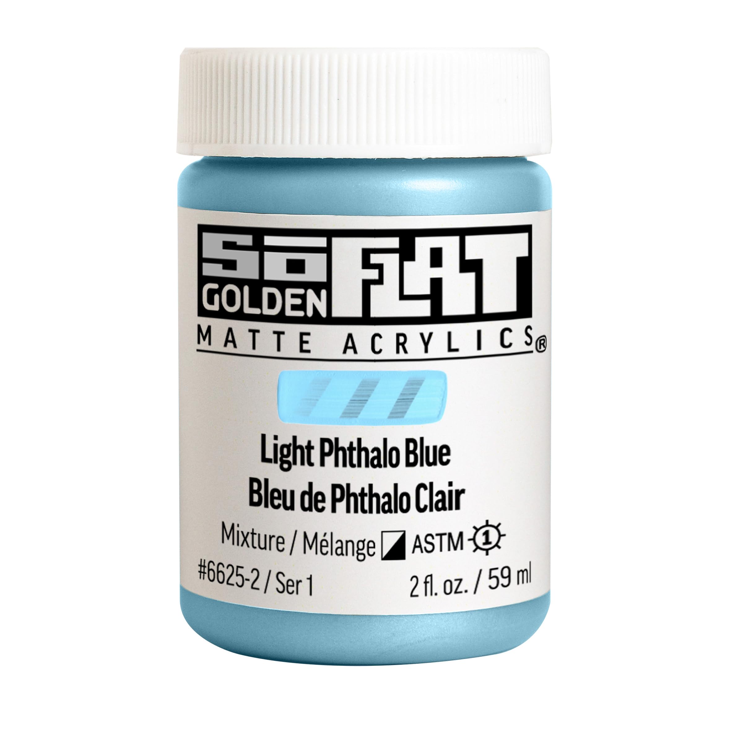 Golden : SoFlat : Matte Acrylic Paint : 59ml : Light Phthalo Blue