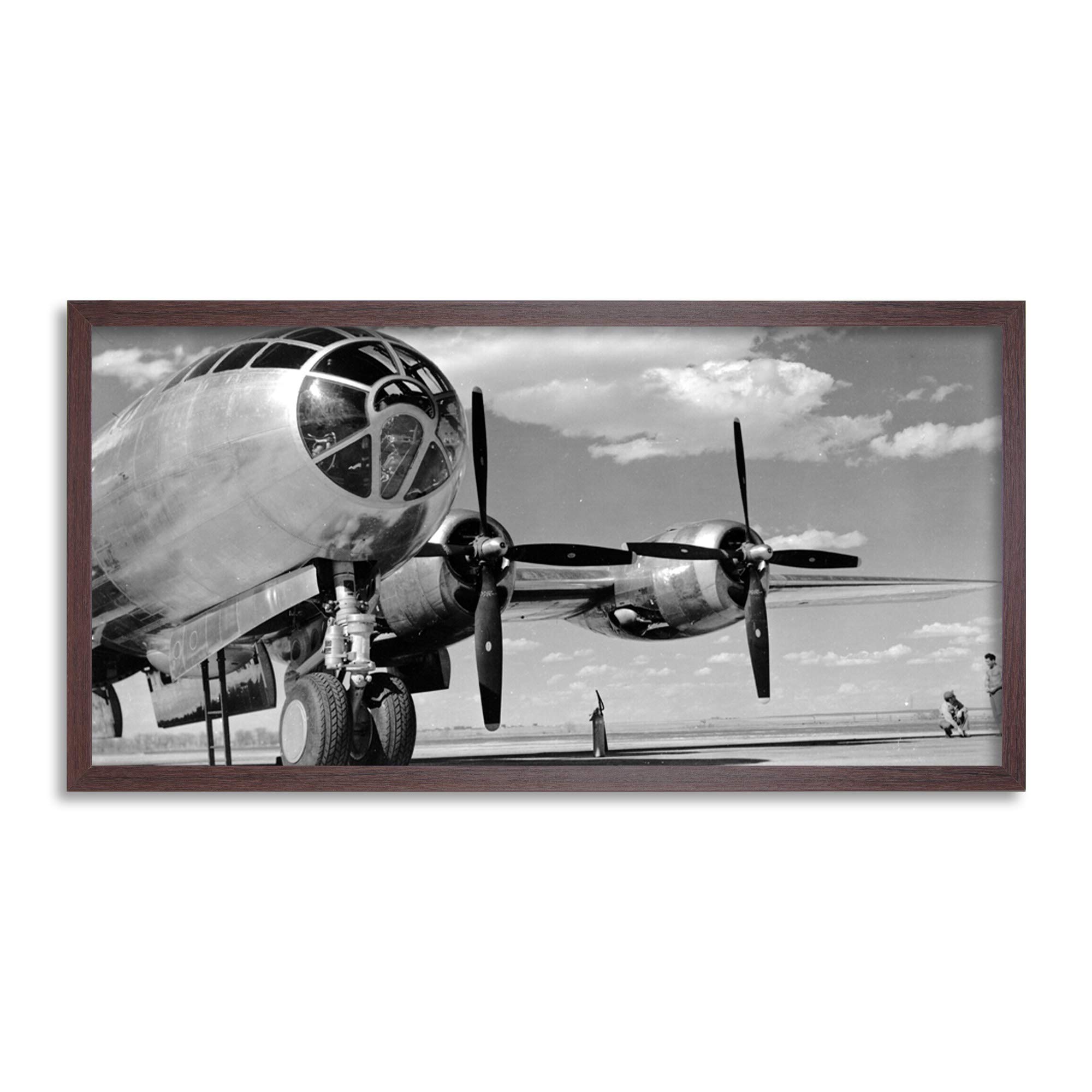 Wee Blue Coo B-29 Bomber Airplane Aeroplane Propeller Long Panel Framed Wall Art Print