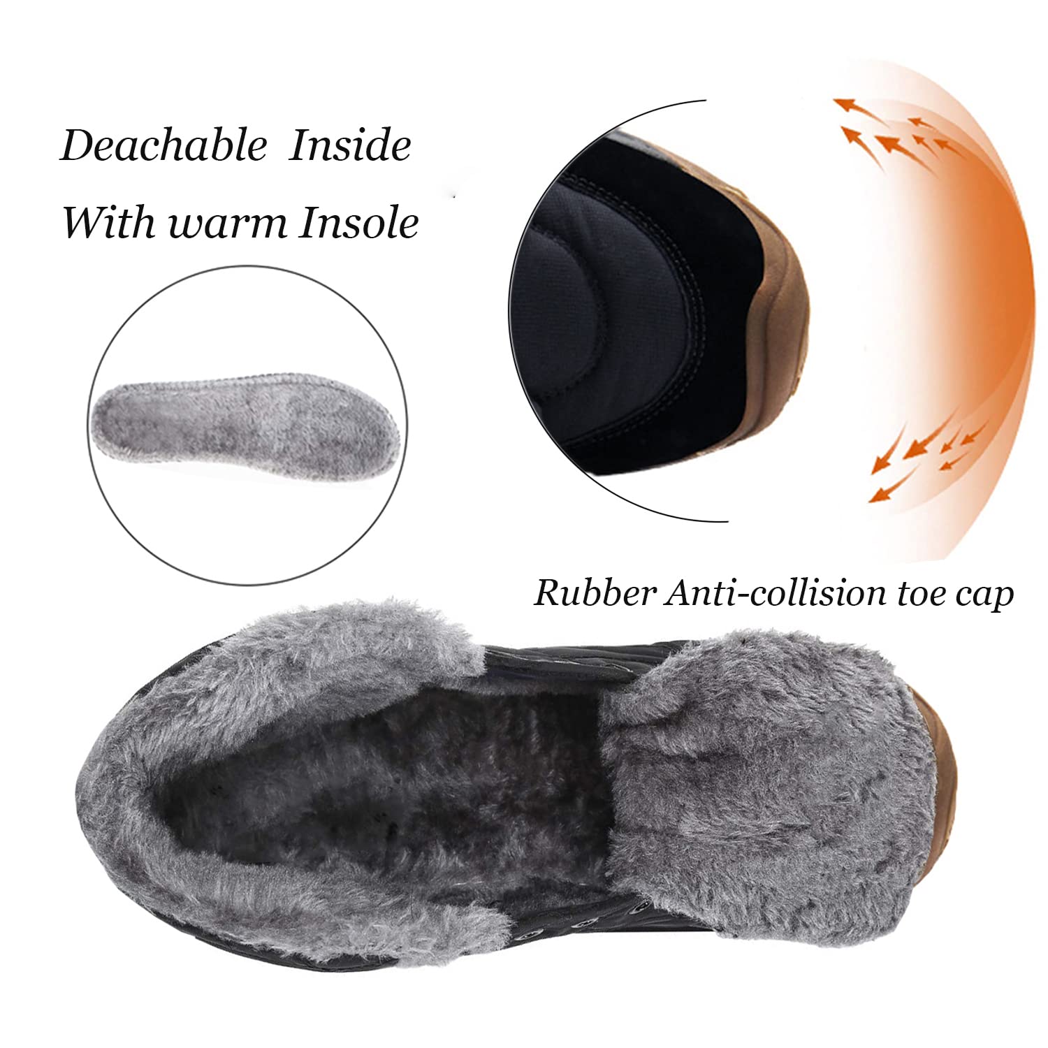 Azooken Scarpe da Trekking Stivali da Escursionismo in Pelle Impermeabile per Invernali Uomo Outdoor Cinque colori Uomo Donna 36-48