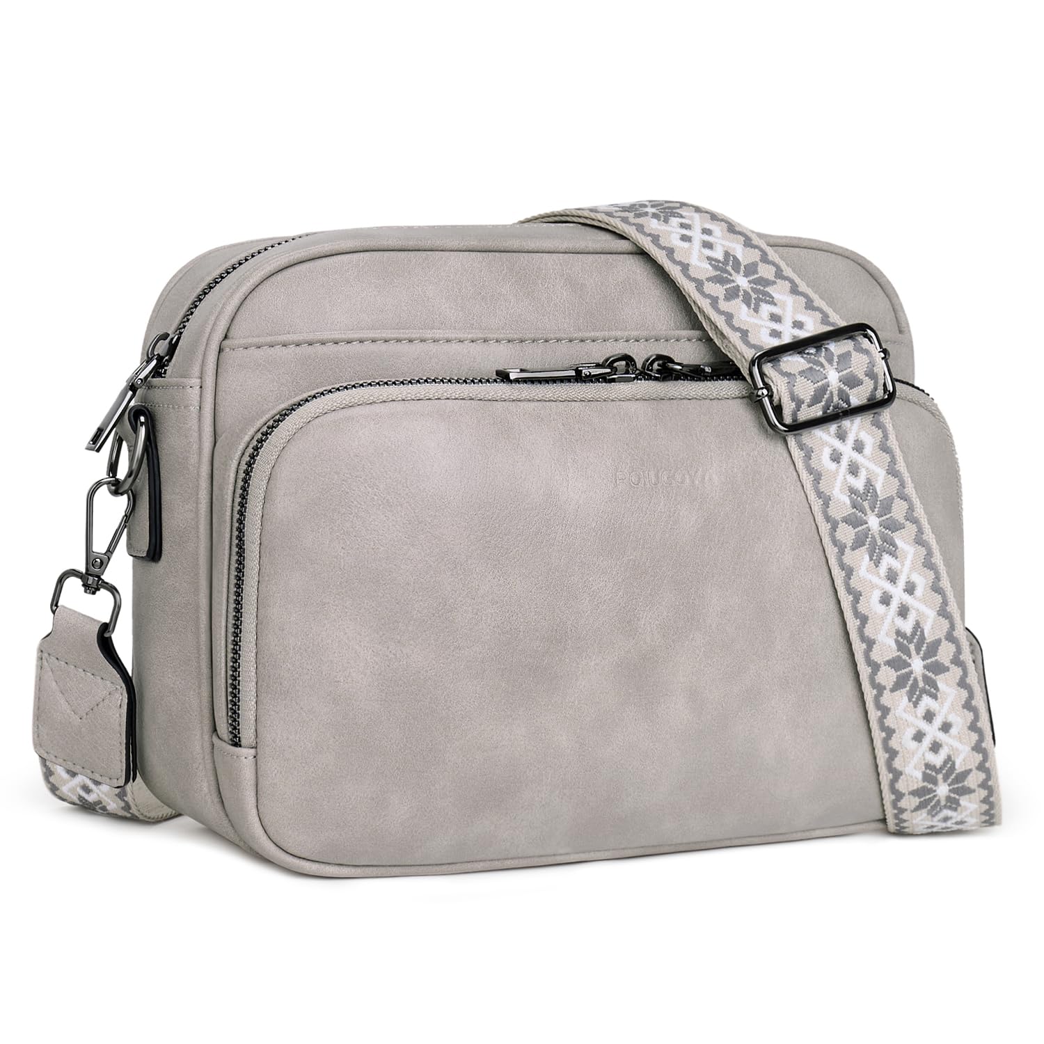 POIUGOYA Leather Crossbody Bag for Women Travel Purse Built-In RFID Wallet