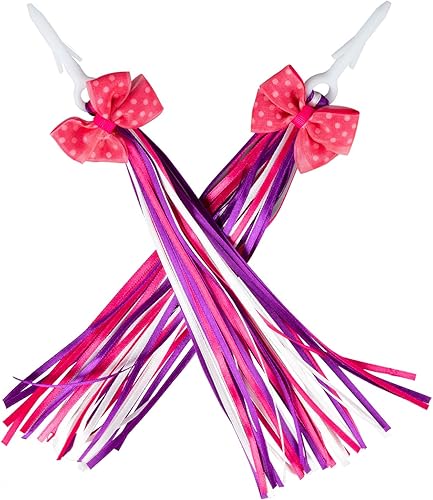Miniatura 3 de 1 paquete de campanas de bicicleta rosas para niños y 1 par de serpentinas de bicicleta para niños, accesorios de bicicleta de colores, cintas de