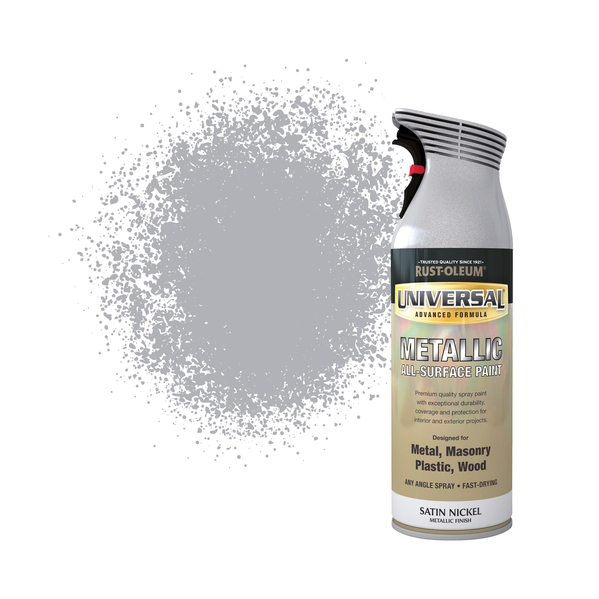 400ml Universal Metallic Spray Paint Aerosol - Satin Nickel