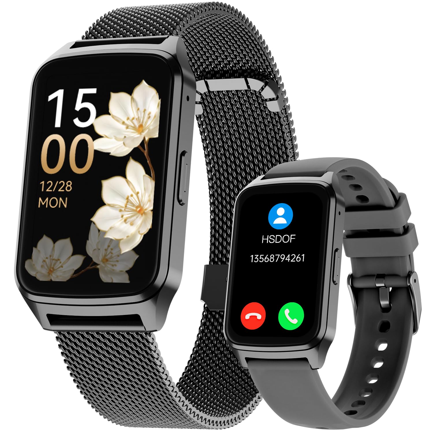 Smart Watch Health Fitness Tracker with 24/7 Heart Rate, Blood Oxygen Sleep Monitor, 110+ Sports Modes, Step Calorie Counter Pedometer IP68 Waterproof (Black, 1.57)