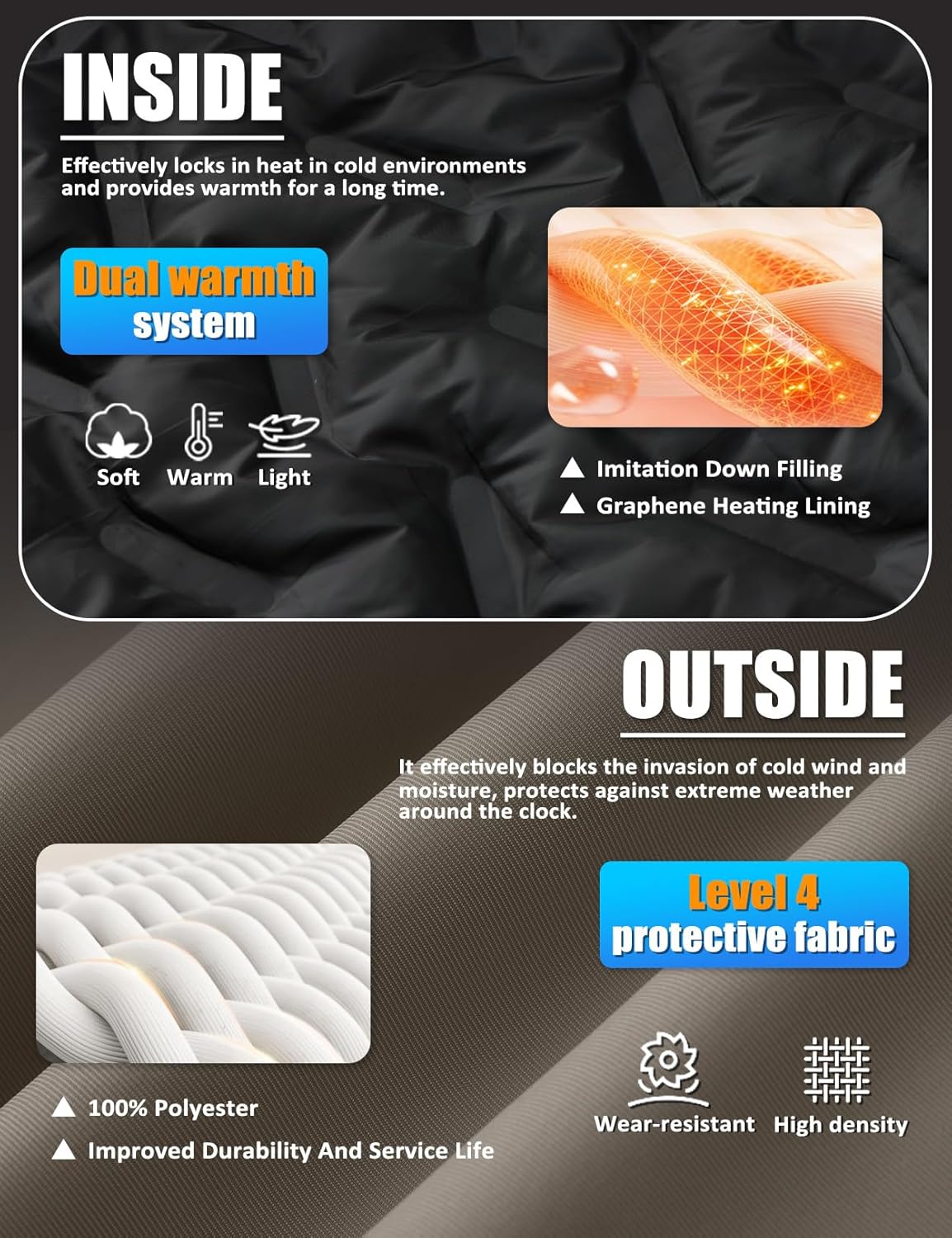 Men's Ski Jacket Waterproof Warm Winter Coat Windproof Insulated Snowboard Jacket Hooded Mountain Windbreaker - Image 4