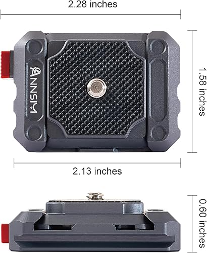 Vista 11 de Adaptador de montaje de cámara con placa de liberación rápida para trípode con ranura Arca Swiss estándar de 1.496 in tamaño mini para cámaras DSLR
