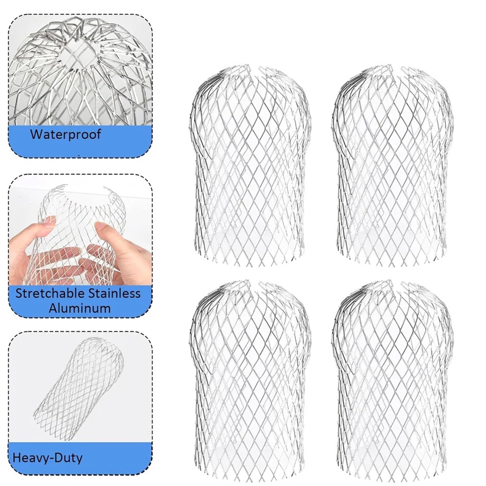 10 Uds filtro de aluminio Metal hoja canalón colador Protector bajante extensible para Canalones