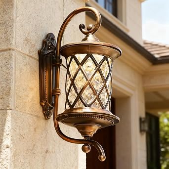 XINYASEE Antique Bronze Outdoor Light, Glass Exterior Wall Light, Waterproof Retro Wall Light, Suitable for Balconies, corridors, porches and entrances.BD-29 [Energy Class F]