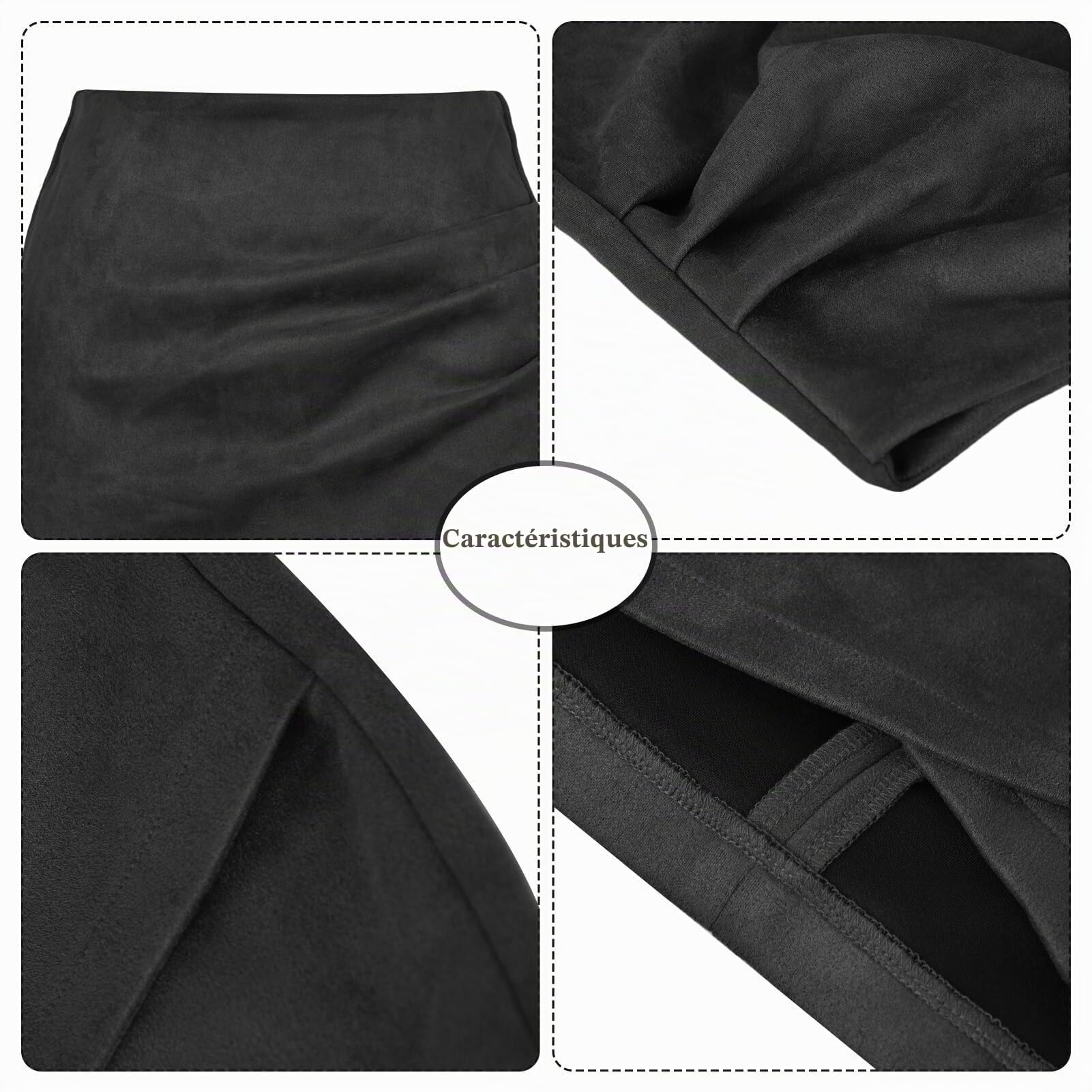 AIEOE Jupe Jmini pour Femme Jupes Crayon Sexy Courte Hiver Élégante Plissée Cocktail Party Taille S-XL