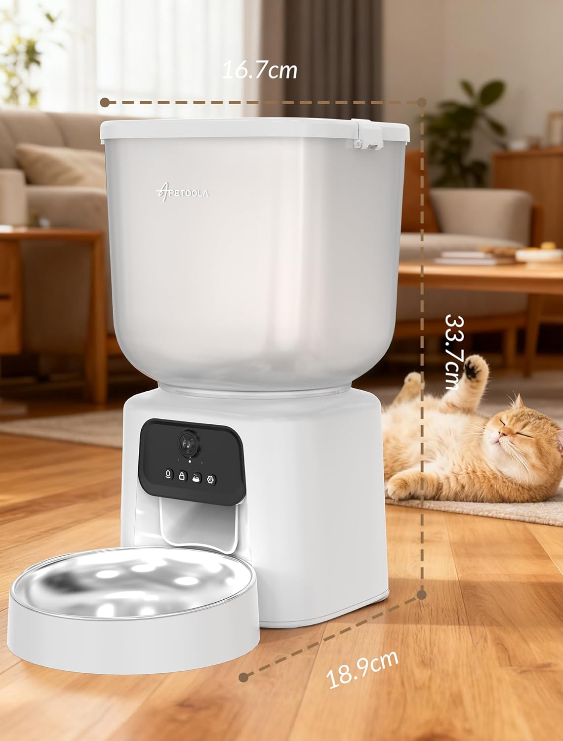 Automatic Cat Feeder with Camera, 5L Timed Cat Food Feeder,2-Way Audio & App Remote Control,Desiccant Bag,Auto Pet Dispenser for Cats and Dogs - Image 8