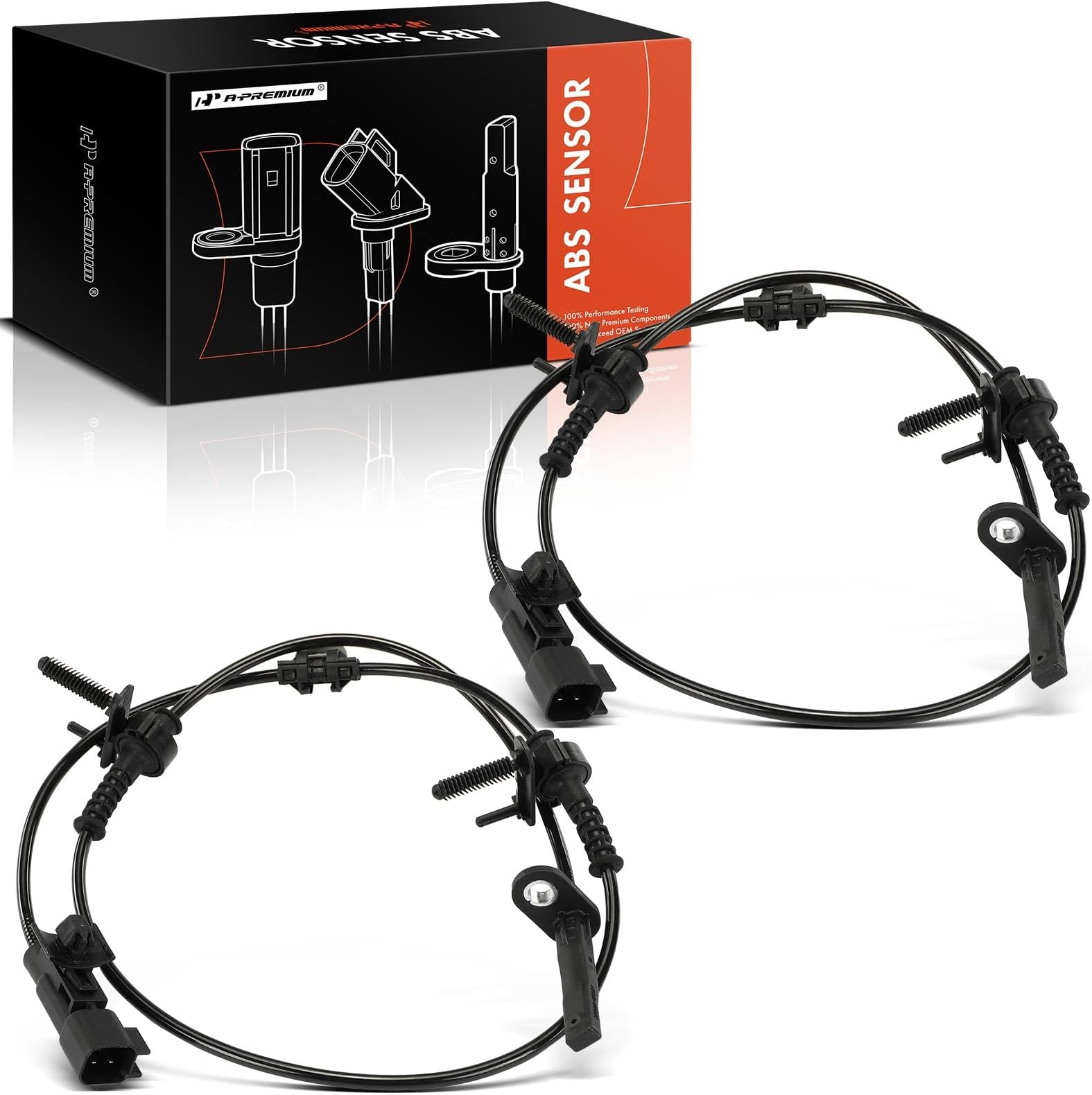 A-Premium 2PC Set Front ABS Wheel Speed Sensor Compatible with Cadillac - CT6 2016 2017 2018 2019 2020 - Front Driver and Passenger Side