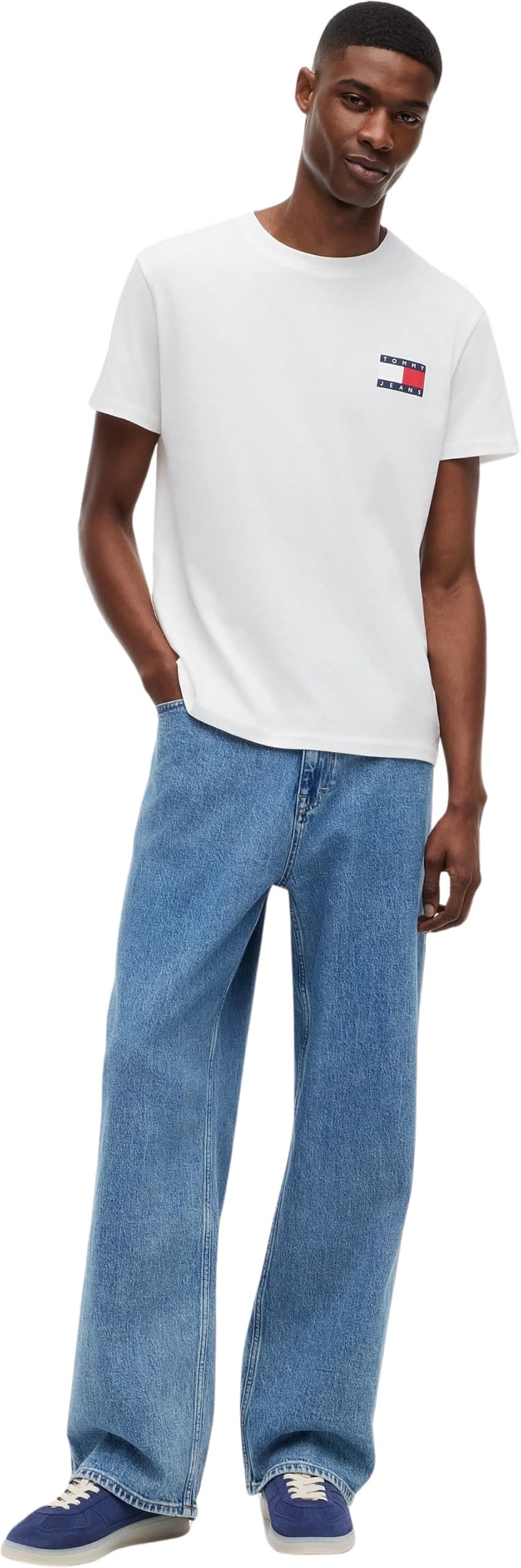 Tommy Jeans Tjm Slim 2pack Ess Flag Tee Extdm0dm22143 Magliette Uomo (Pacco da 2)