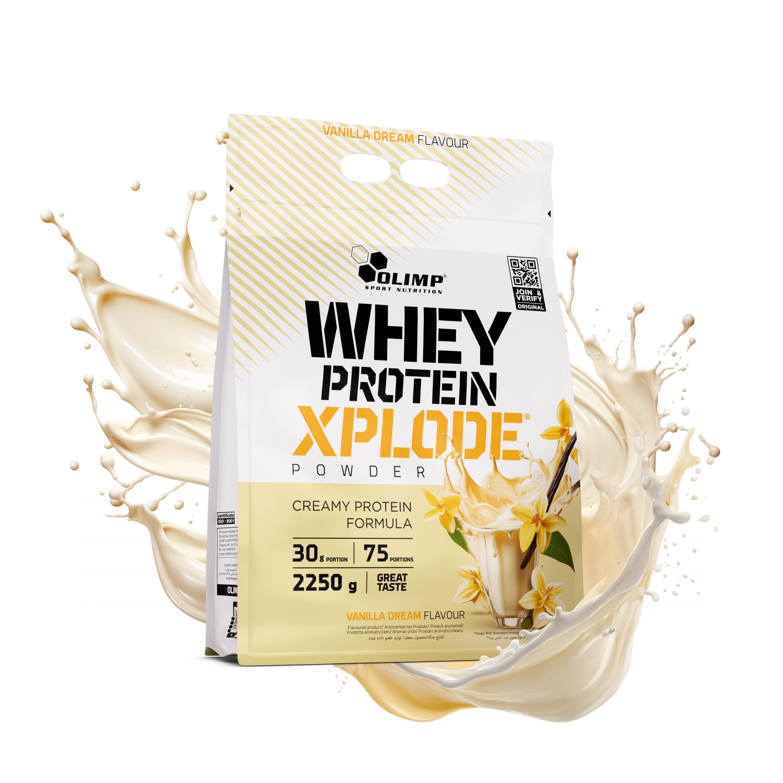 Olimp Whey Protein Pulver Vanille - 2250 g - Eiweiss Protein Pulver - Booster pre Workout
