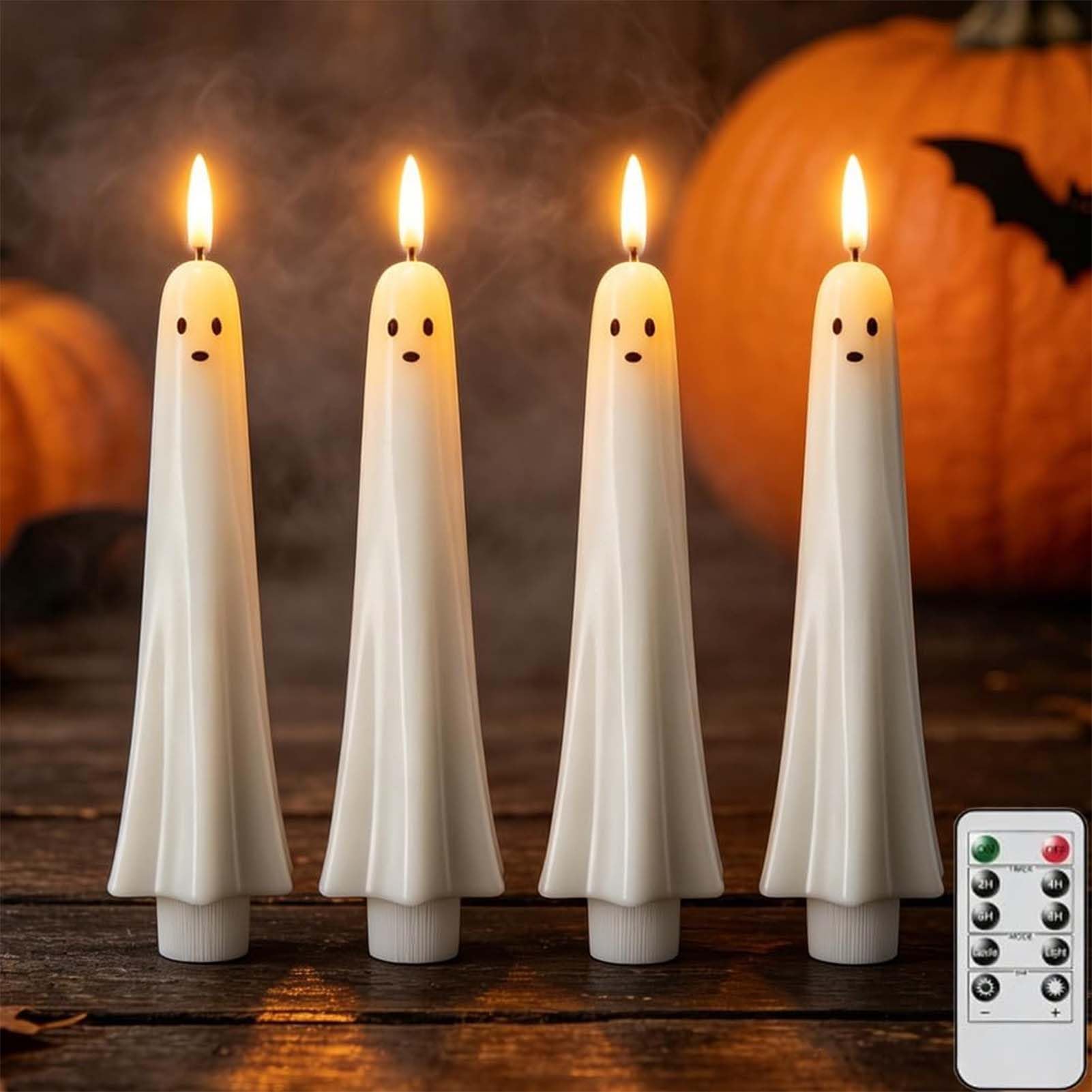 DTSXFTLY Halloween Ghost LED Candles Flameless Taper Candle