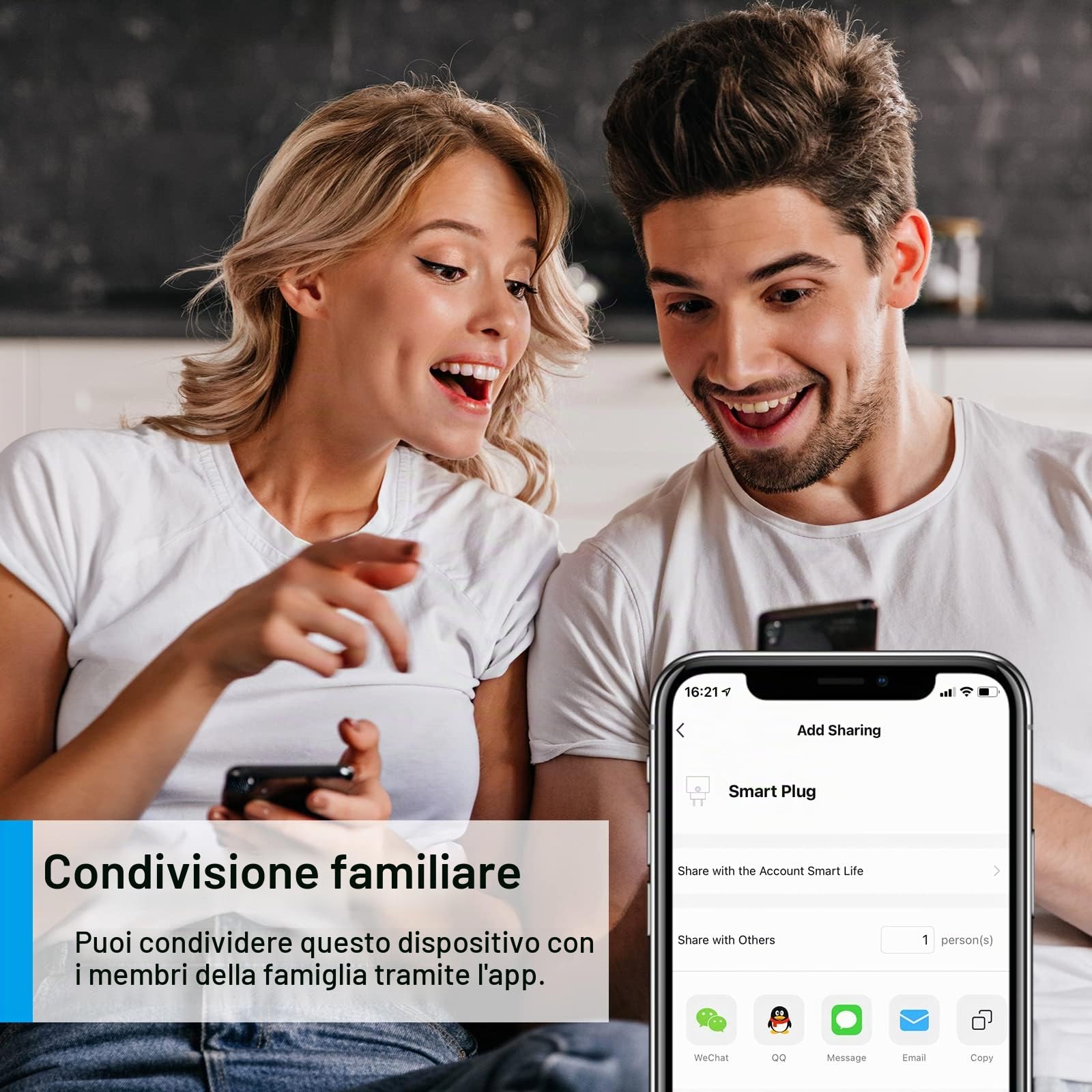 ANTELA Presa Smart WiFi con Monitoraggio Energia Presa Intelligente 16A | 3680W, (Type F), Controllo Remoto, Funcione Timer, Compatibile con Alexa & Google Assistant, 4Pezzi