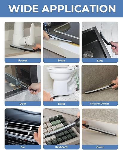 Miniatura 8 de Cepillos de limpieza de hendiduras, herramienta de cepillo limpiador para espacios reducidos difíciles de alcanzar, artículos esenciales para el