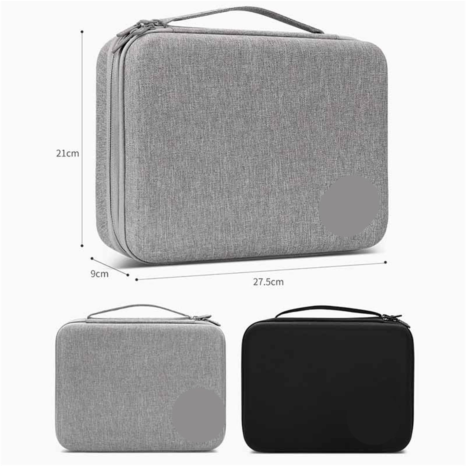 Custodia rigida impermeabile for accessori elettronici Custodia organizer for banca di potere di grande capacità Borsa for passaporto da viaggio digitale Per Cavi, Caricabatterie(Double layer-Gray-XL)