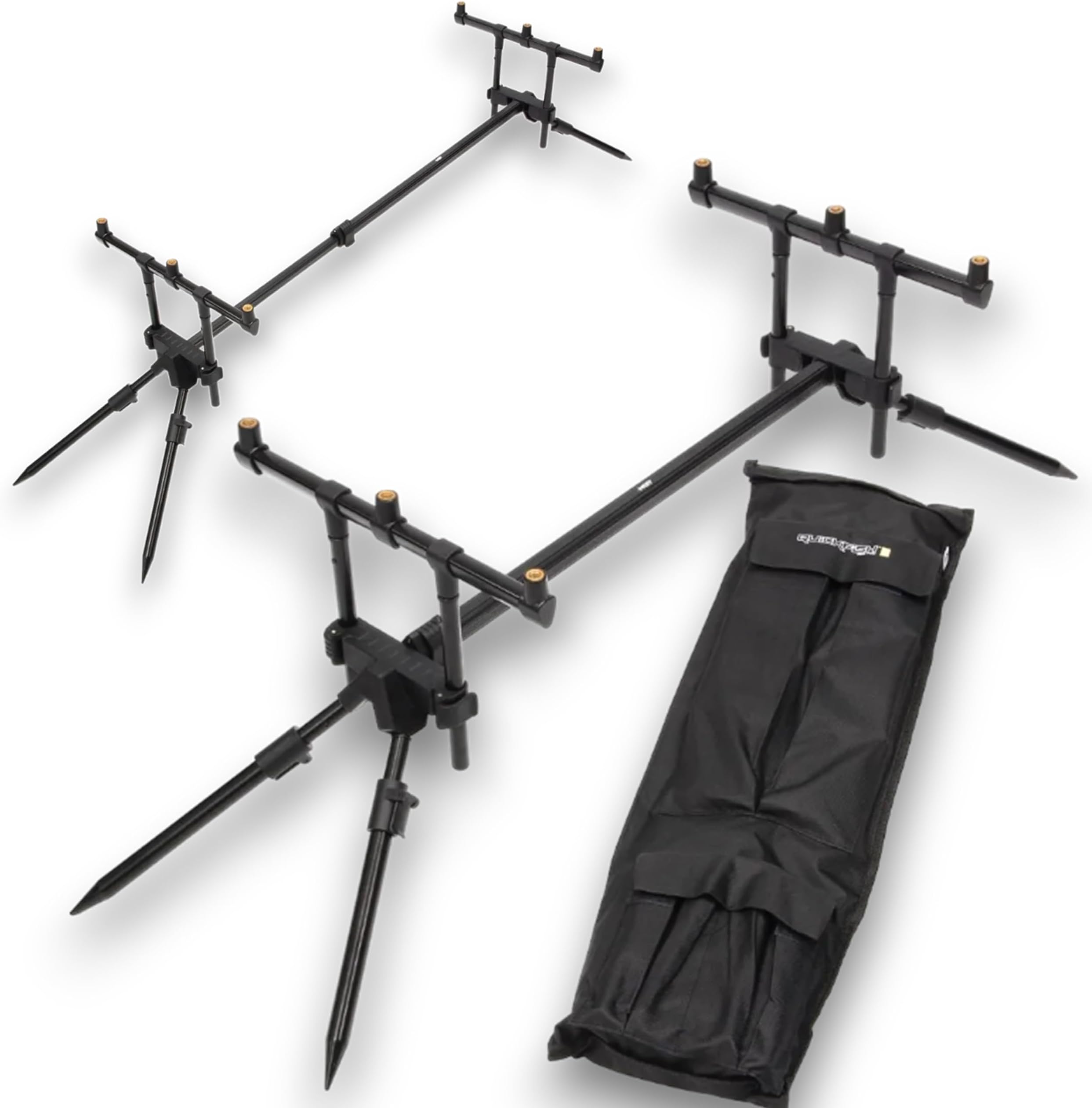 NGT Quickfish Pod MK2-I - 3 Rod Pod Fully Adjustable Carp Fishing Rod with Case